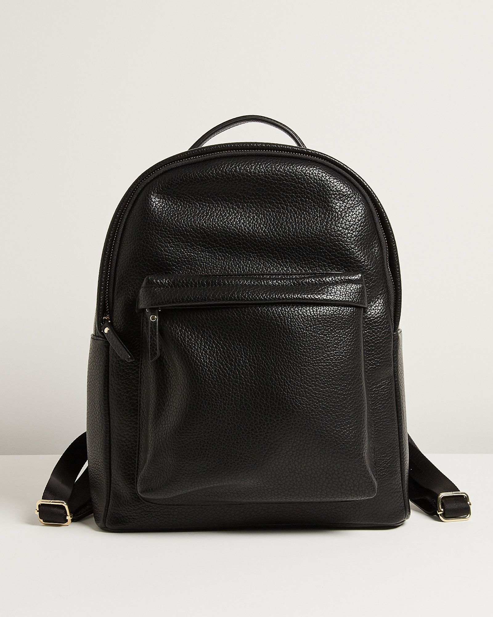 Zuri Black Rounded Backpack Medium | Oliver Bonas