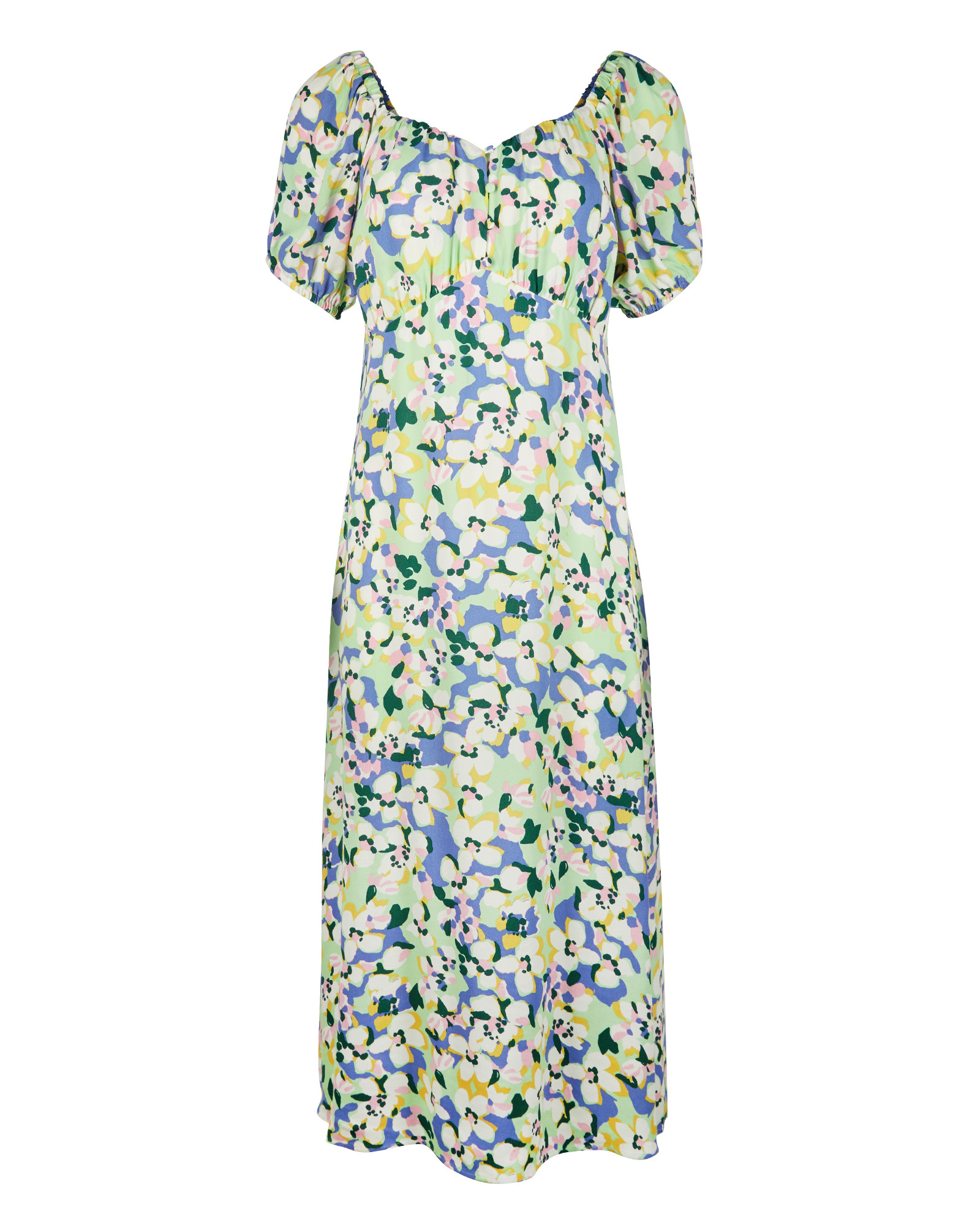 Floral Print Green Midi Dress Oliver Bonas