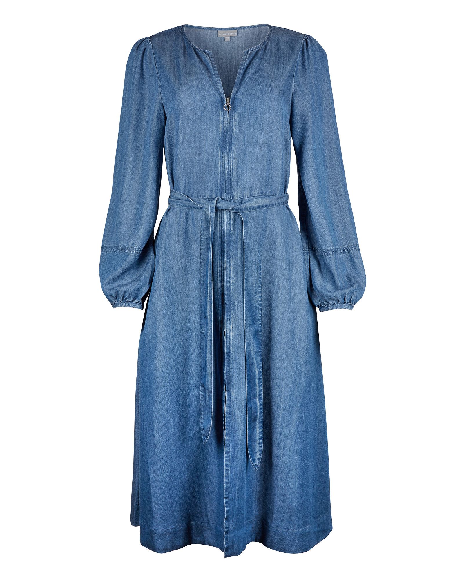 Chambray Denim Blue Midi Dress | Oliver Bonas