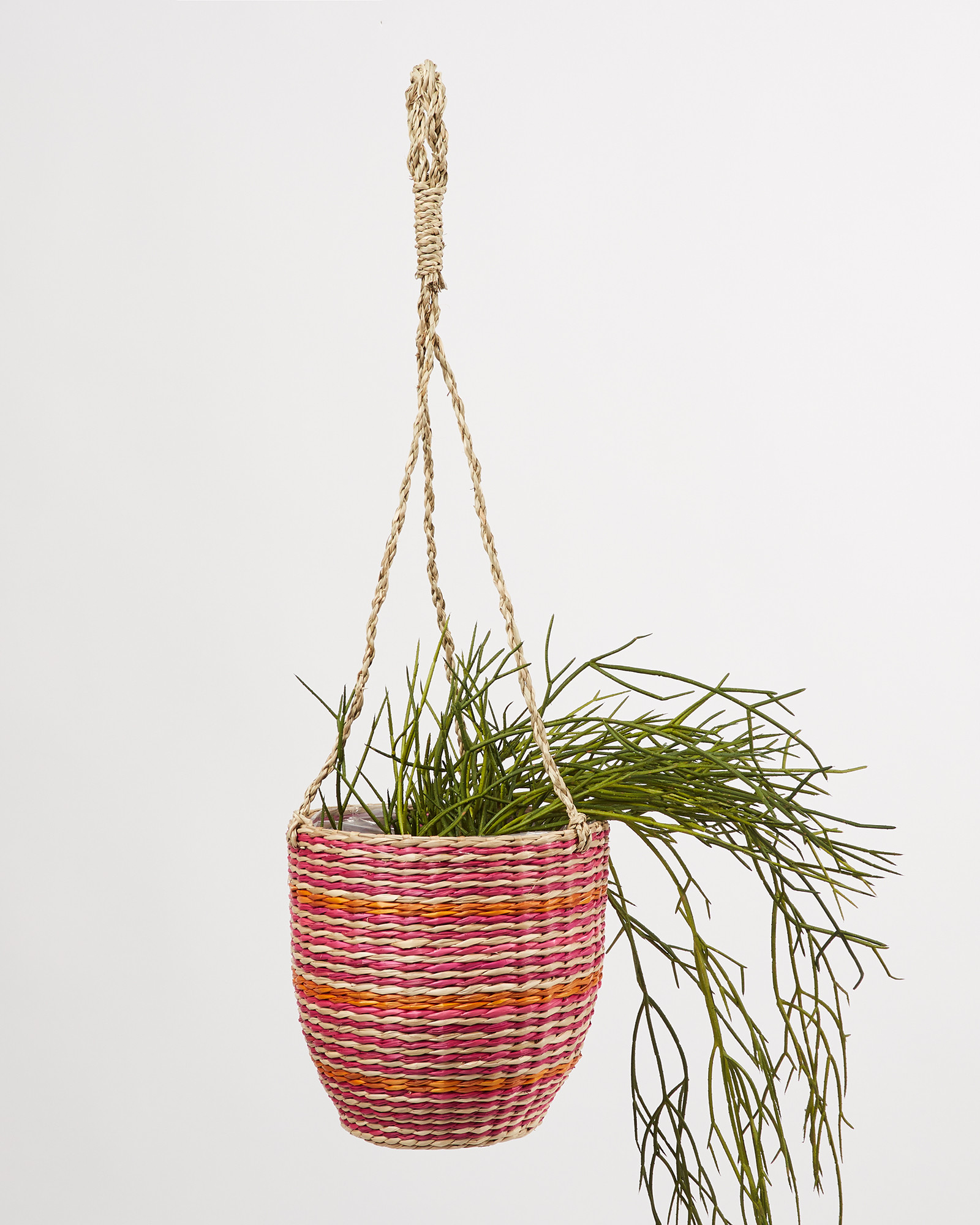 Stripe Seagrass Hanging Planter Oliver Bonas