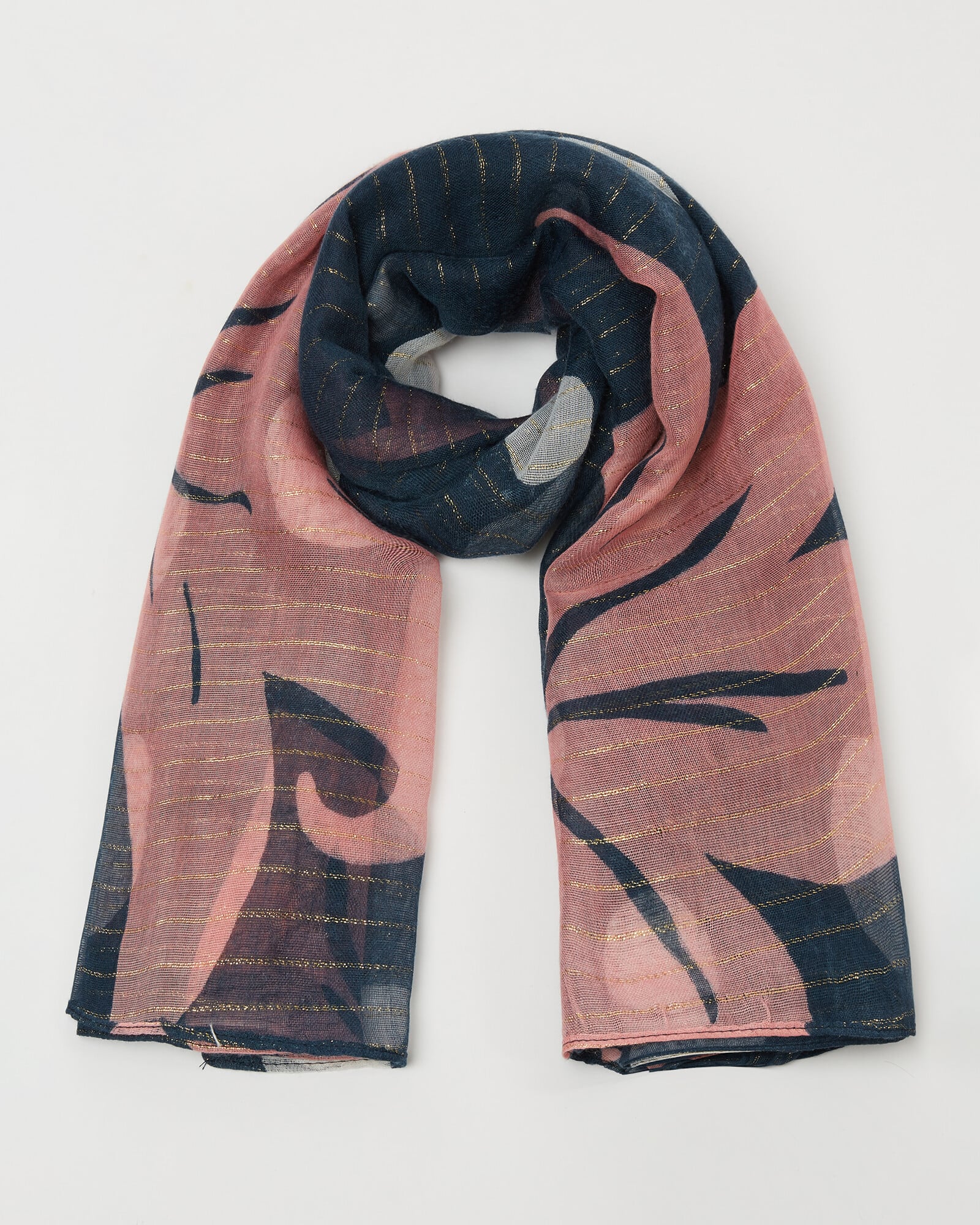 NAVY FLORAL SCARF main image 1