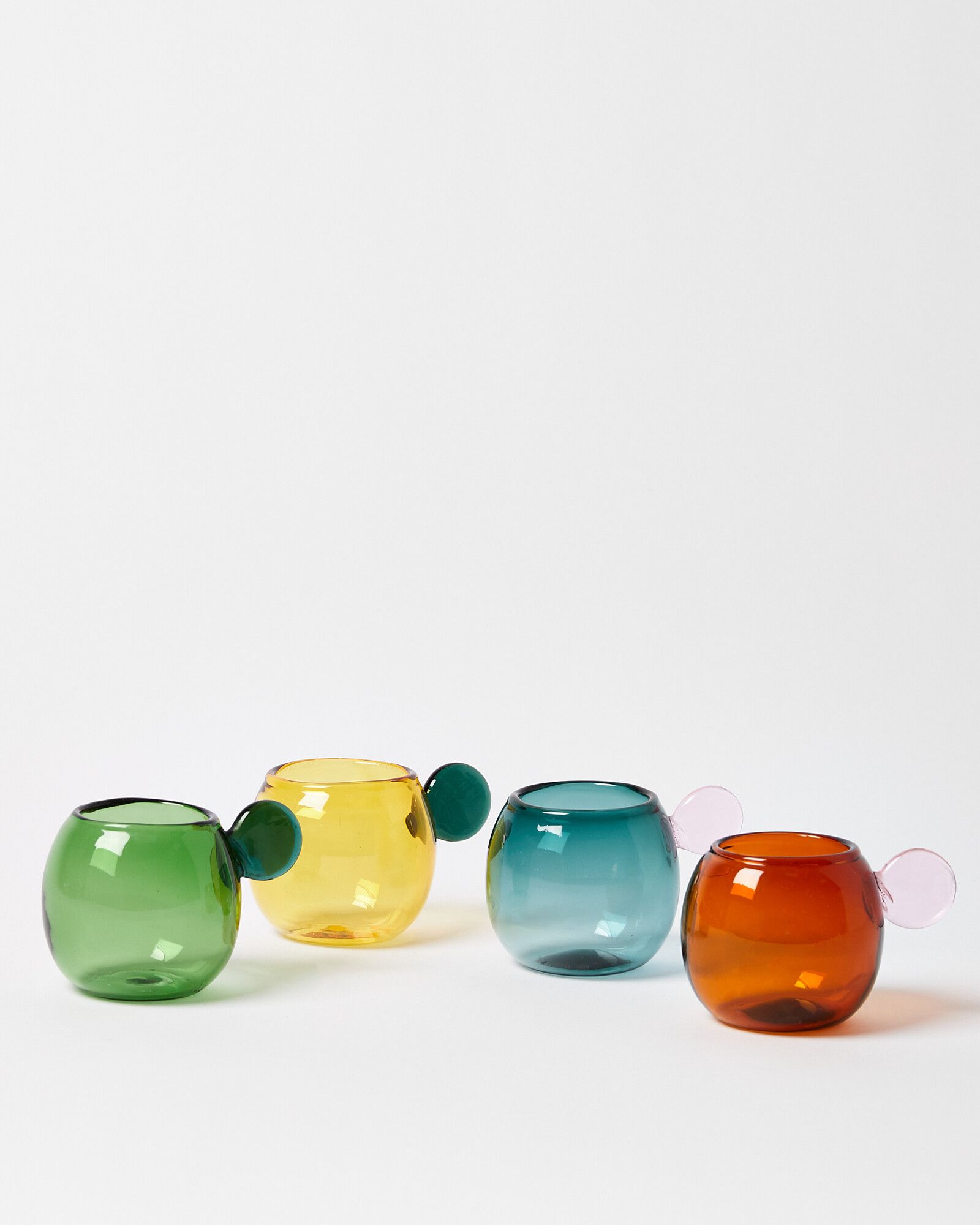 Kona Colourful Glass Espresso Coffee Cups Set of Four | Oliver Bonas
