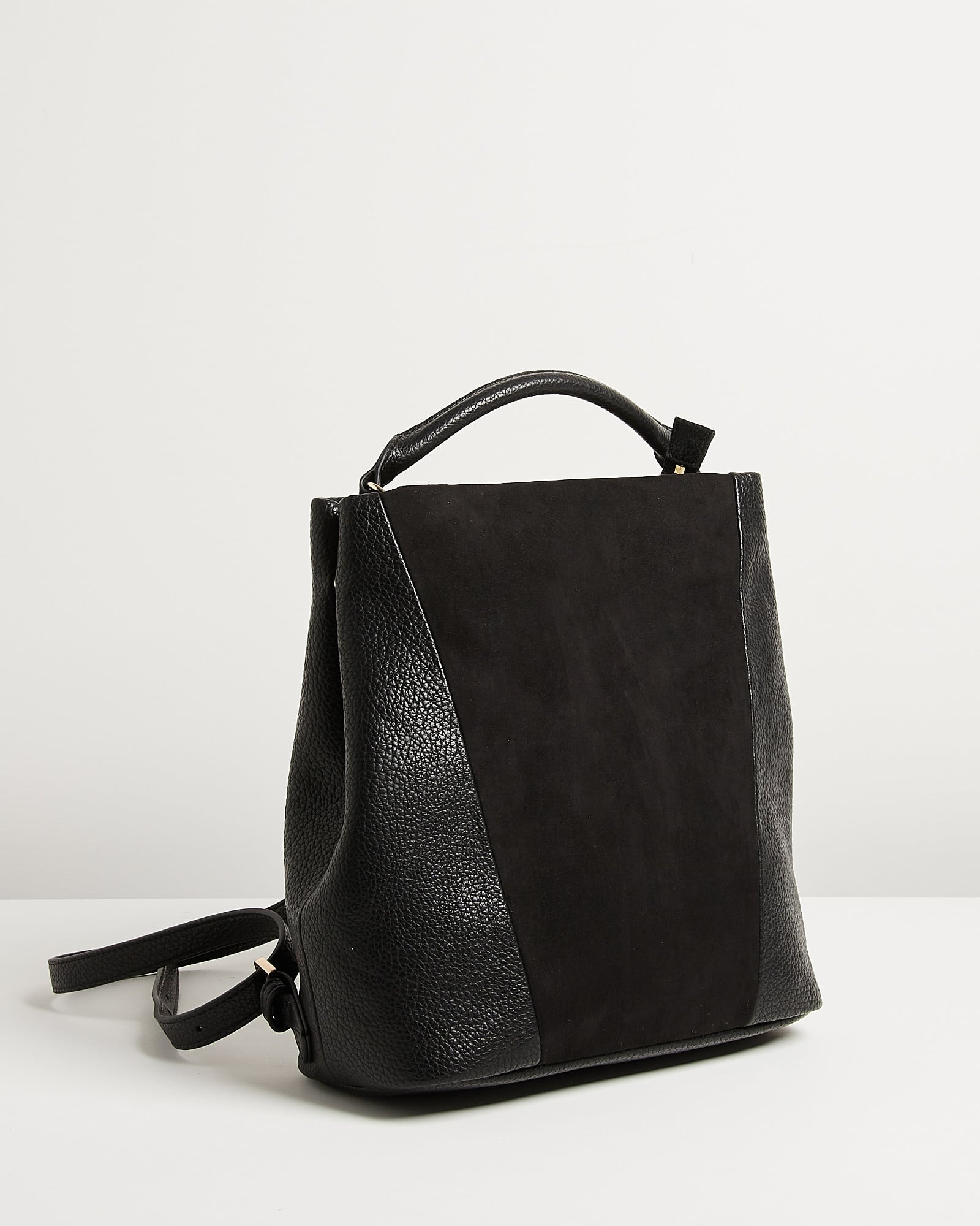 Savani Suedette Panel Black Backpack 