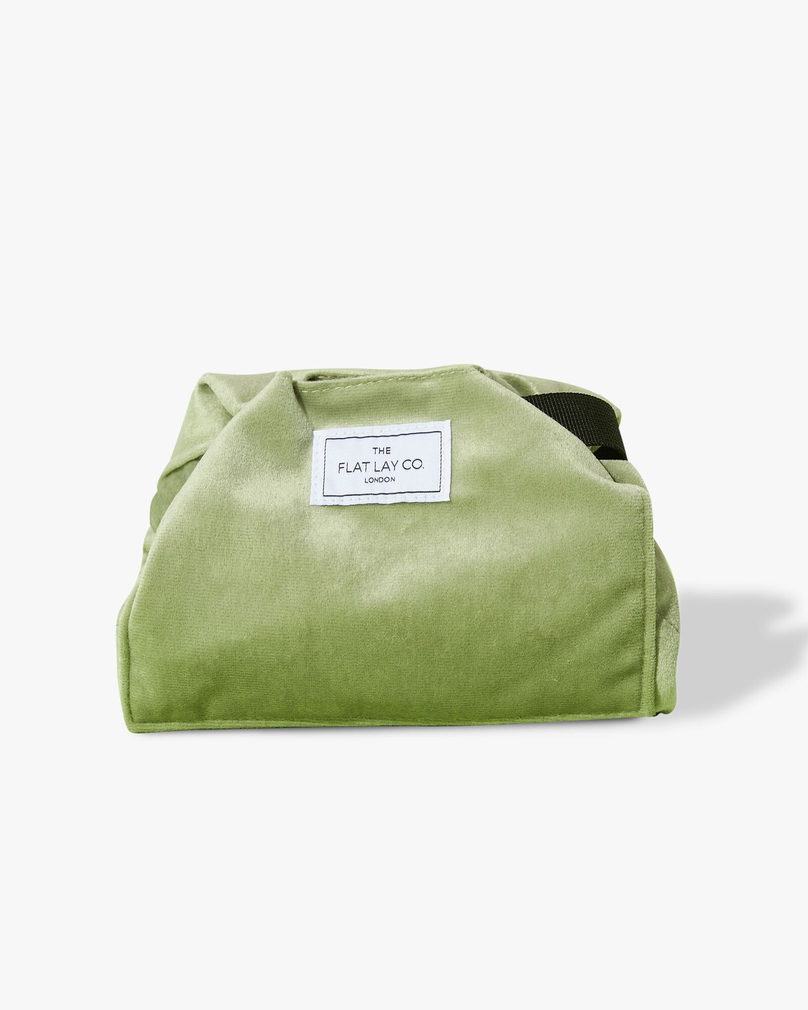 The Flat Lay Co Sage Green Velvet Make Up Bag | Oliver Bonas