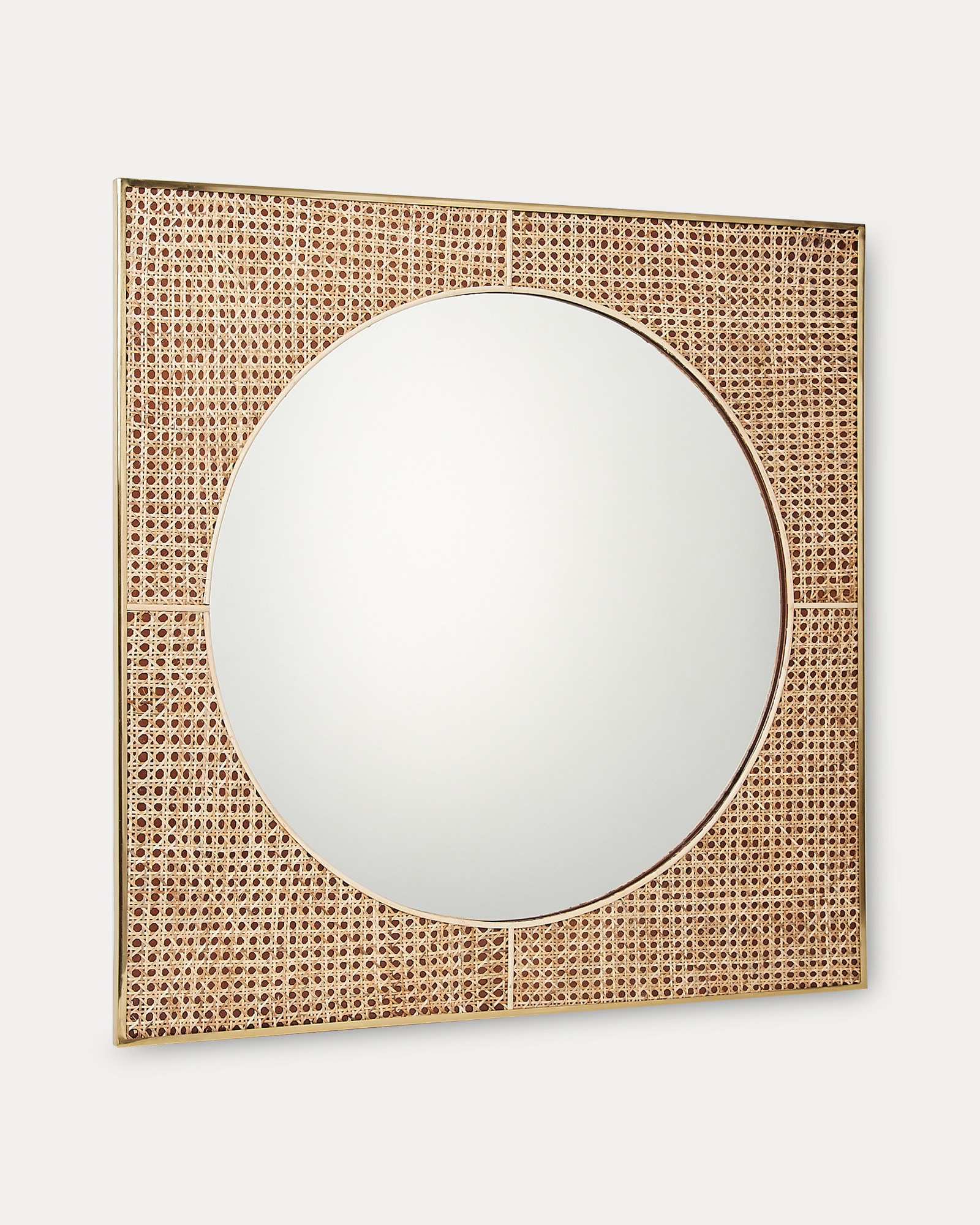 Cane Framed Square Wall Mirror Oliver Bonas