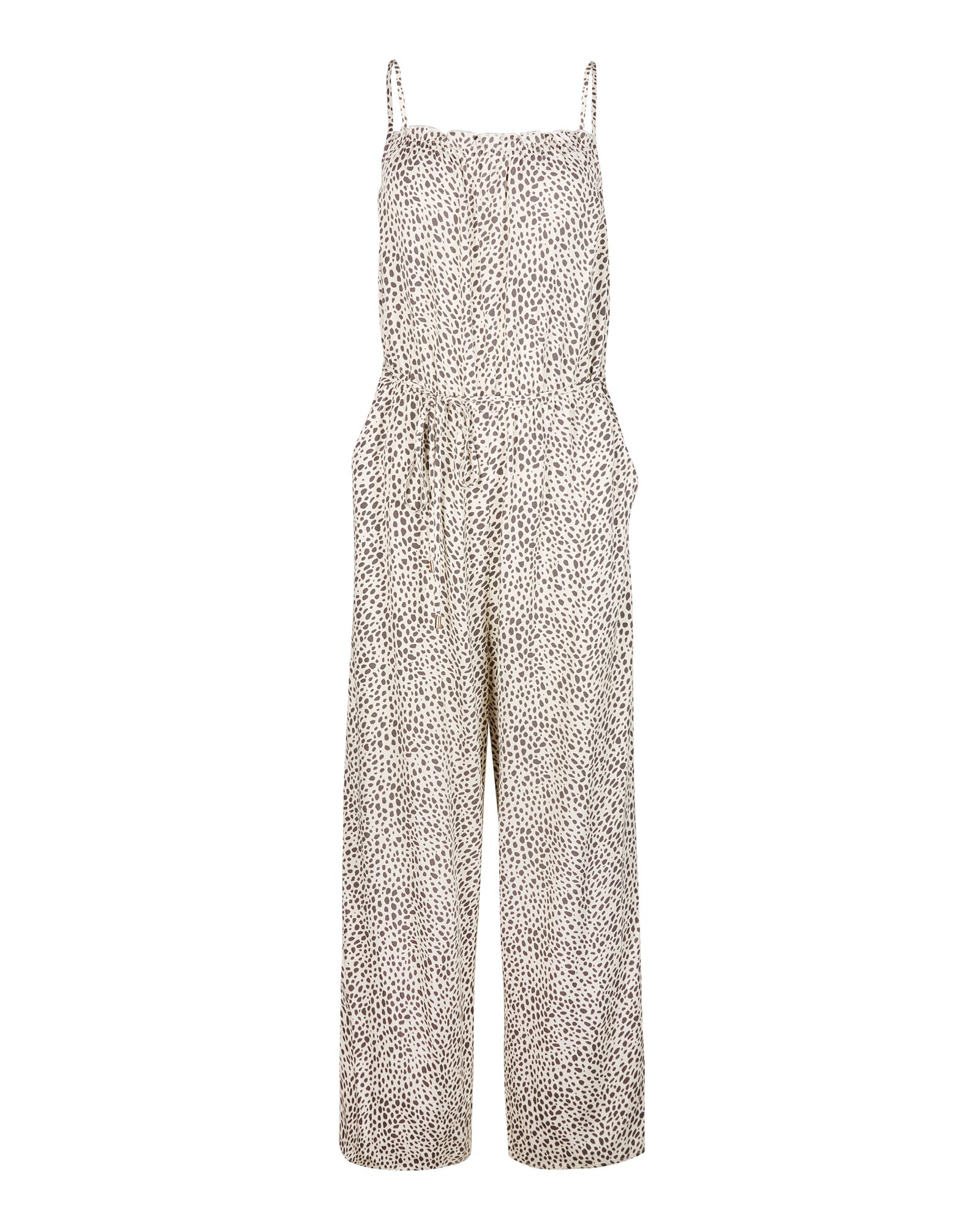 Animal Spot Print White Romper Jumpsuit 