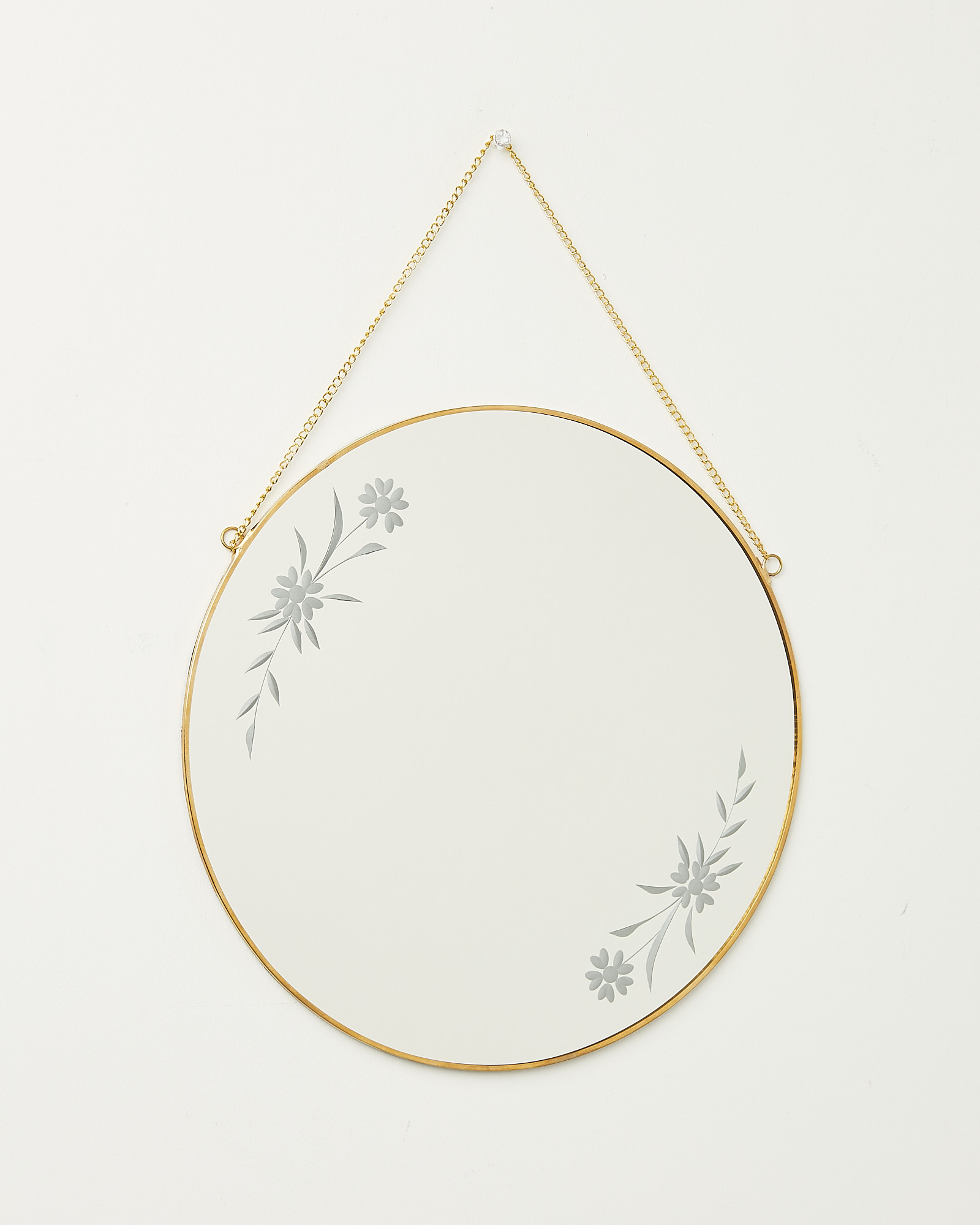 Paradise Etched Floral Hanging Wall Mirror Oliver Bonas