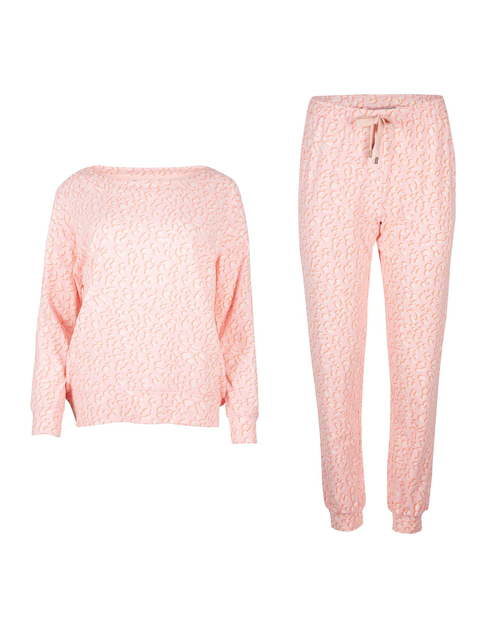 Animal Print Tonal Pink Jersey Pyjama Set | Oliver Bonas