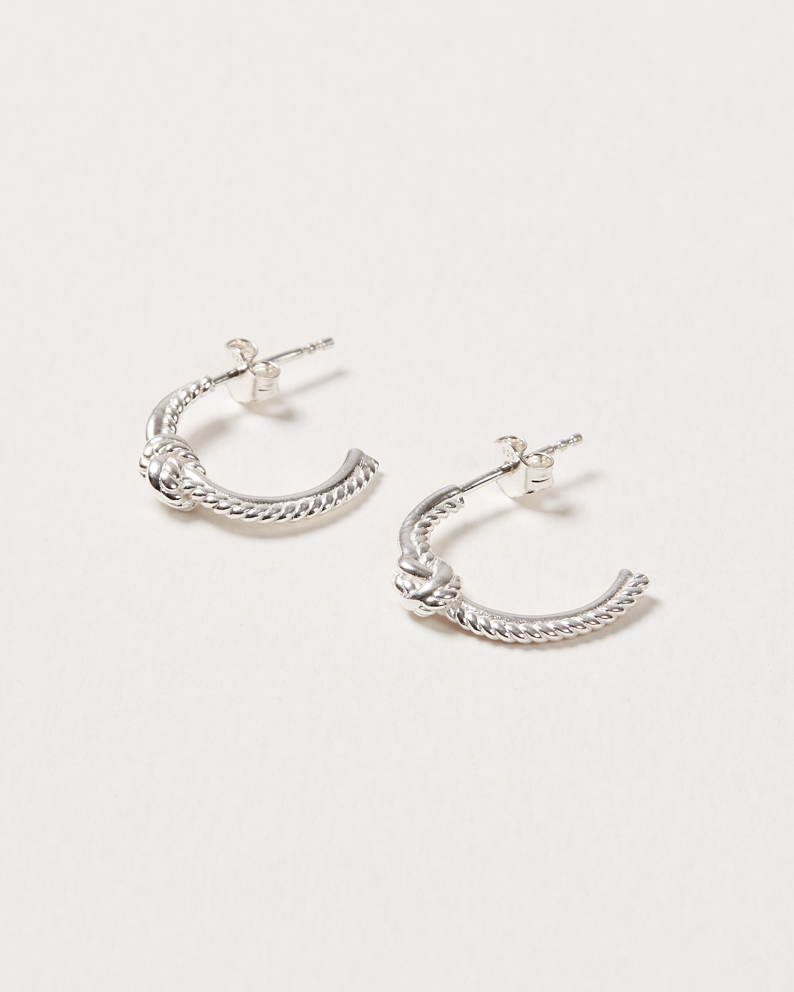 Chunky Knot Silver Hoop Earrings Oliver Bonas