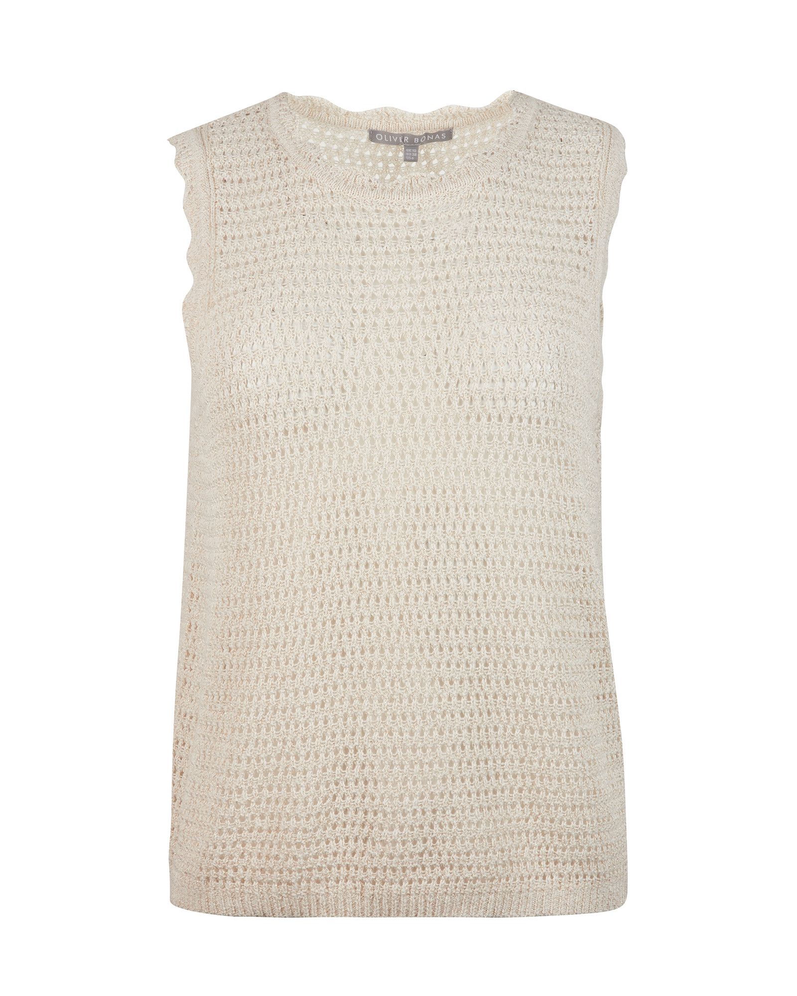 Pointelle Stitch White Knitted Vest Top | Oliver Bonas