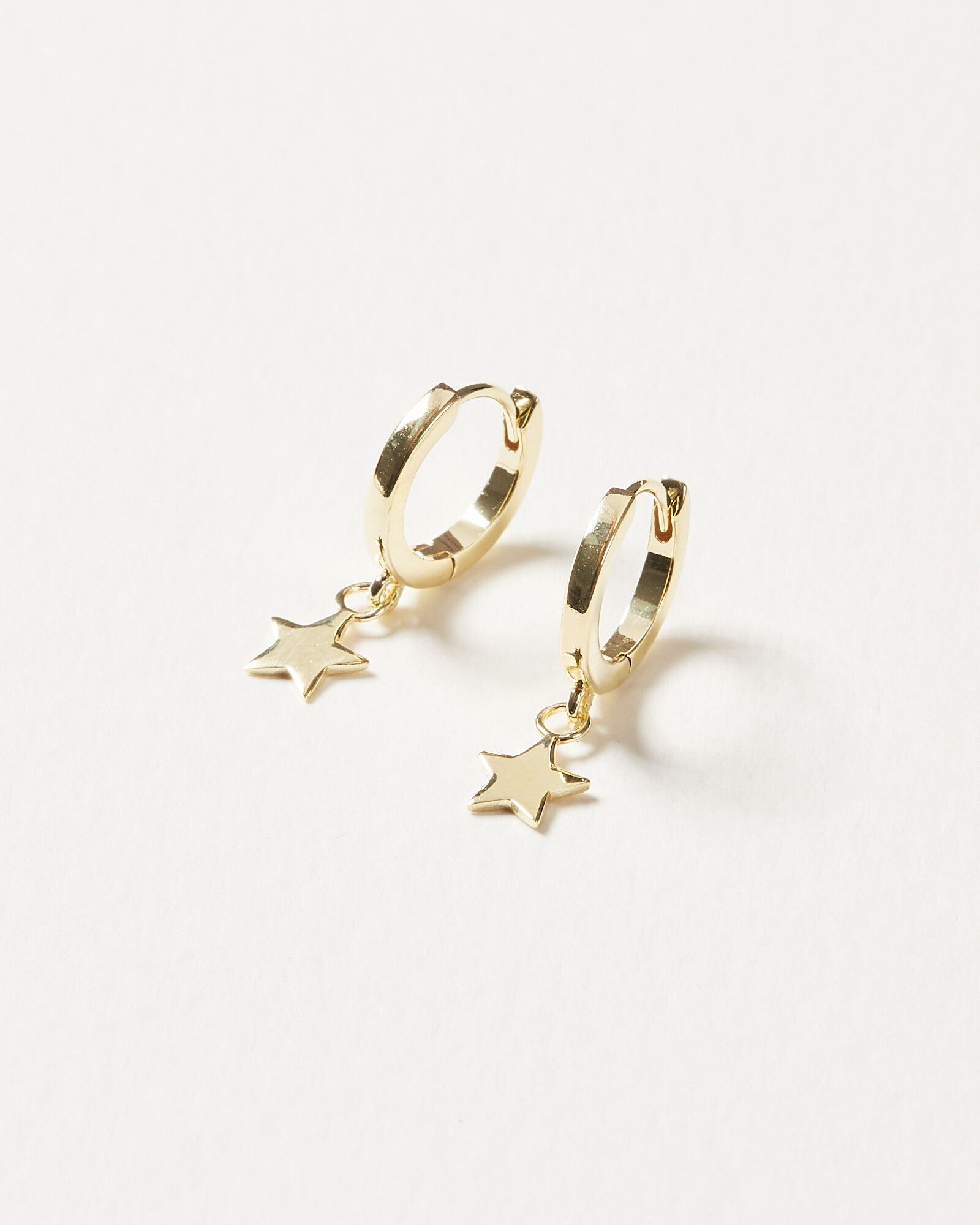Nova Star Drop Gold Plated Hoop Earrings Small | Oliver Bonas