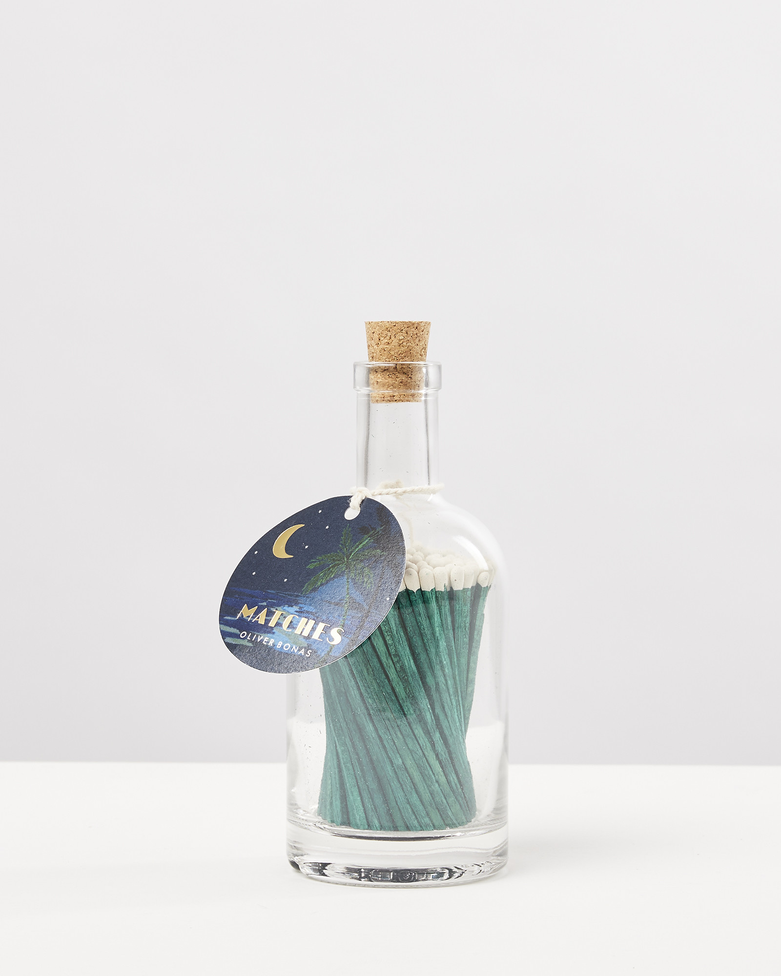 Moonlit Palms Green Glass Bottle Matches Oliver Bonas