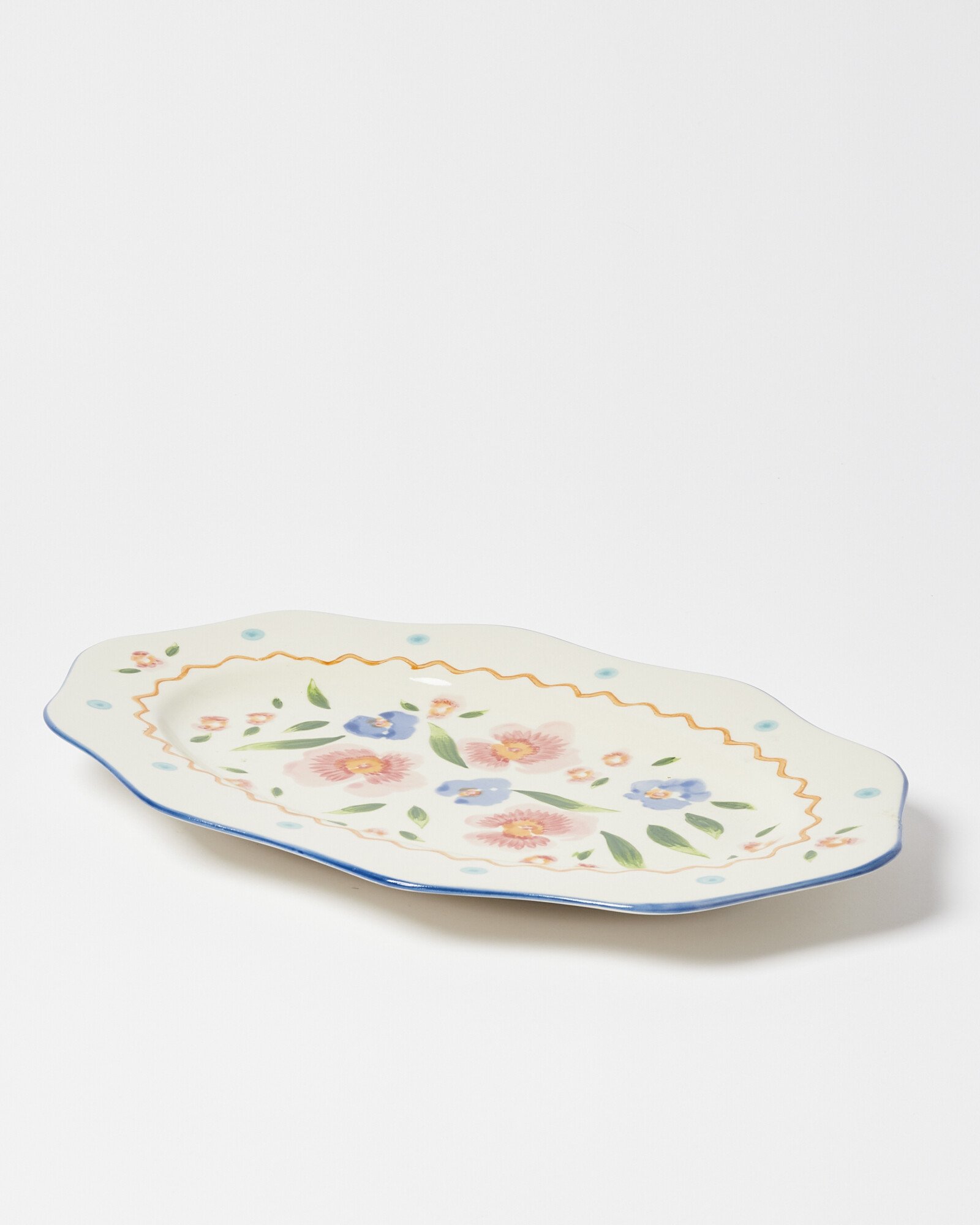 Fiori Floral Ceramic Serving Platter Oliver Bonas