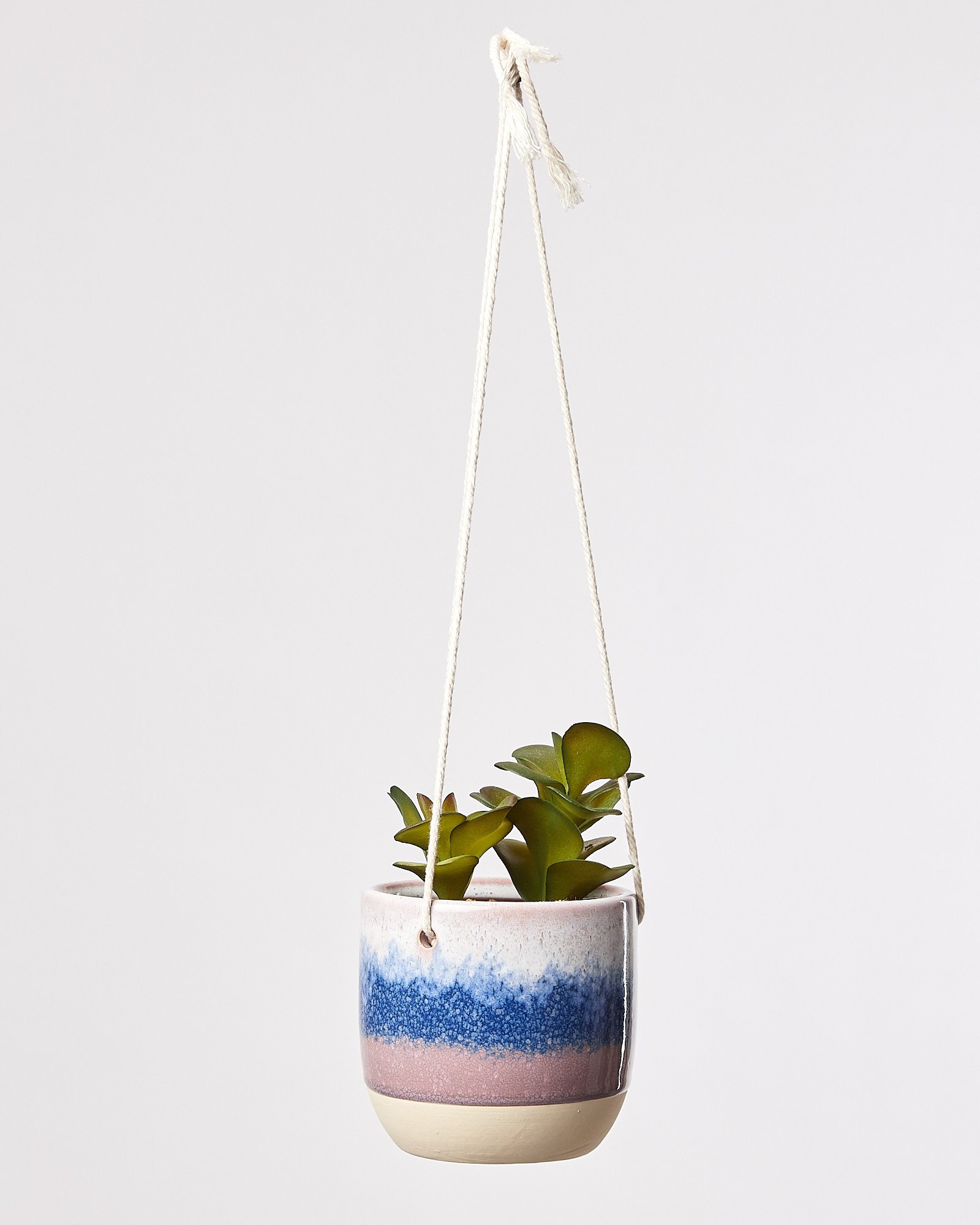 Suelo Blue Ceramic Hanging Pot Small Oliver Bonas