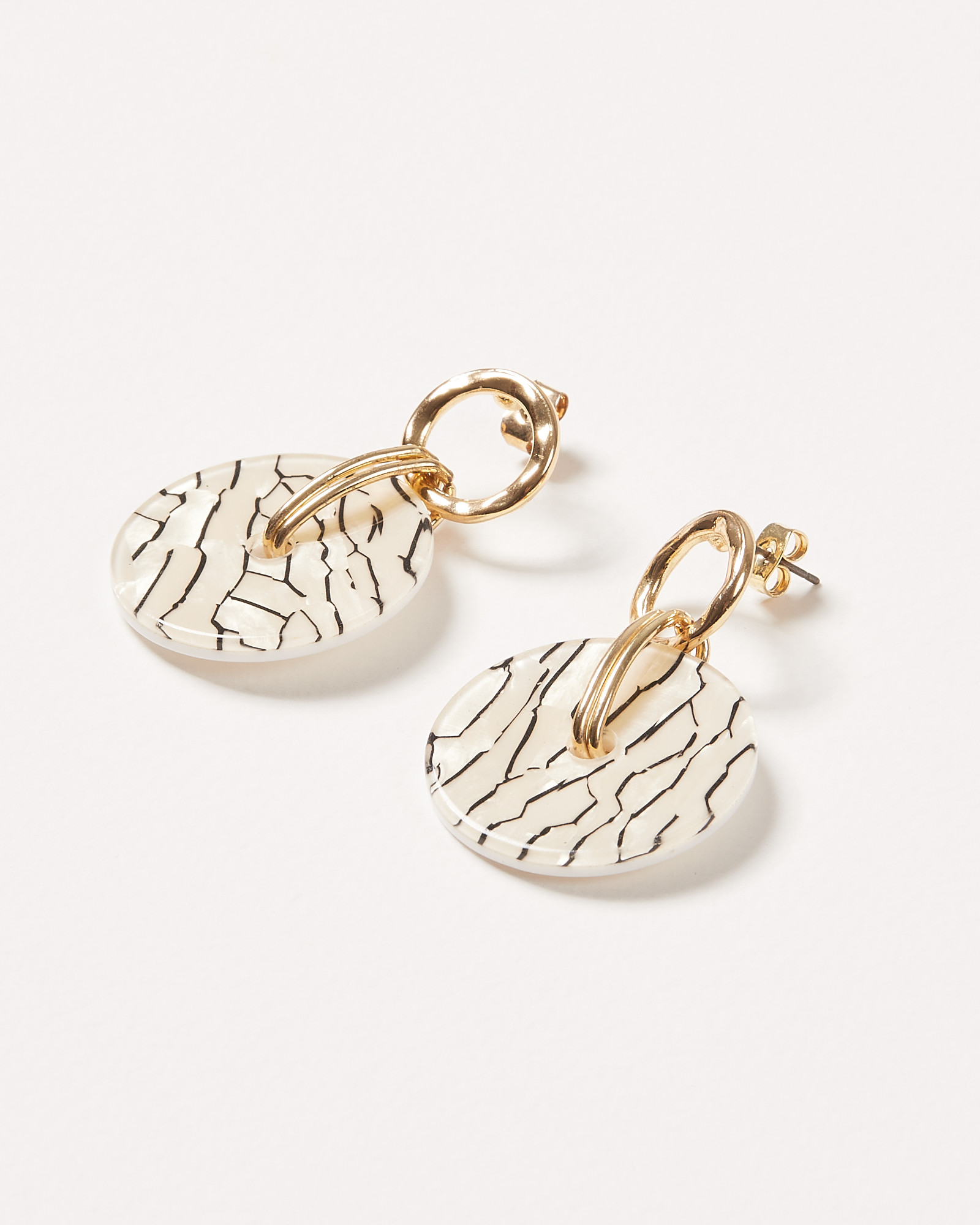 Utopia Loop & Textured Resin Drop Earrings Oliver Bonas