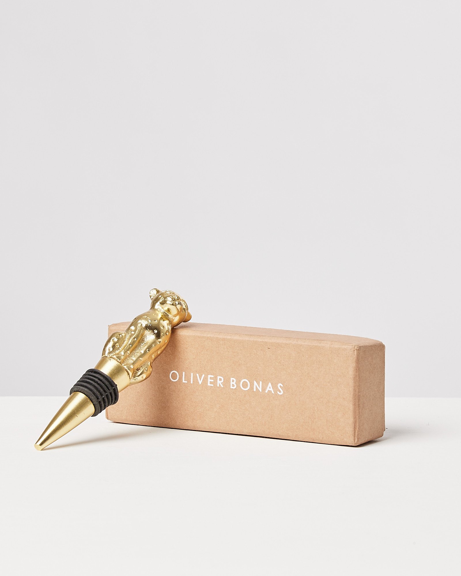 Leopard Gold Metal Bottle Stopper Oliver Bonas