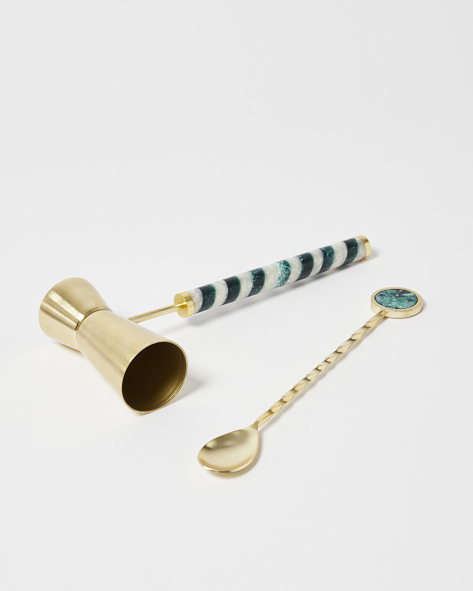 Candy Stripe Cocktail Spoon & Jigger Oliver Bonas
