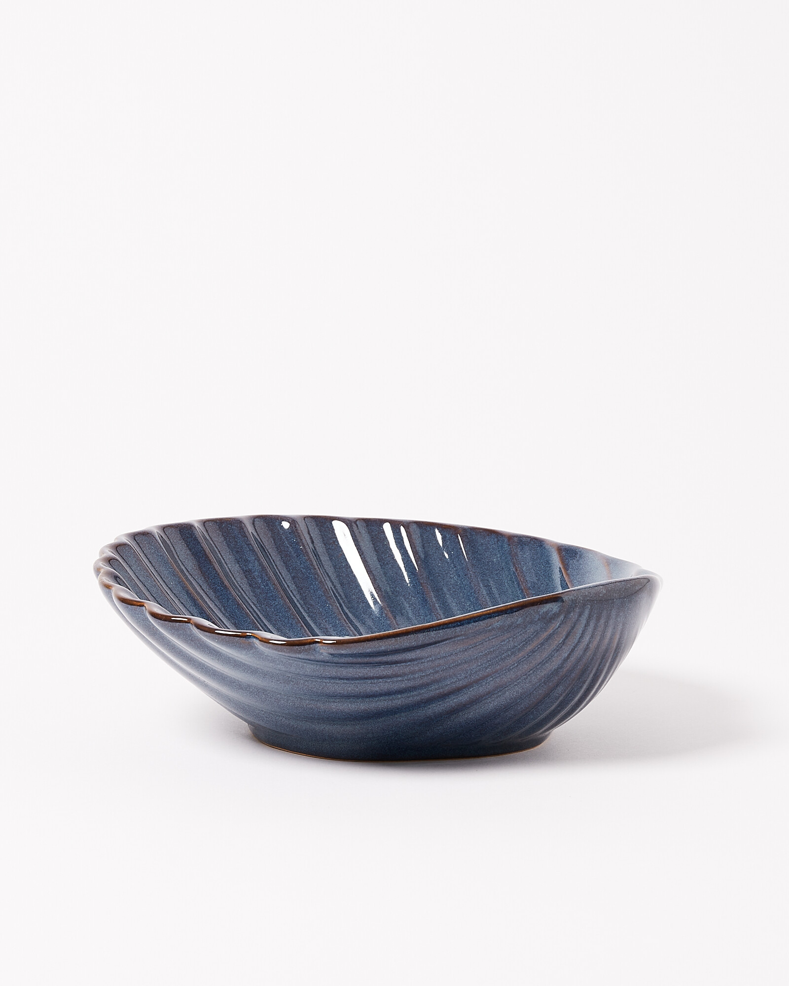 Shell Blue Ceramic Serving Bowl Oliver Bonas