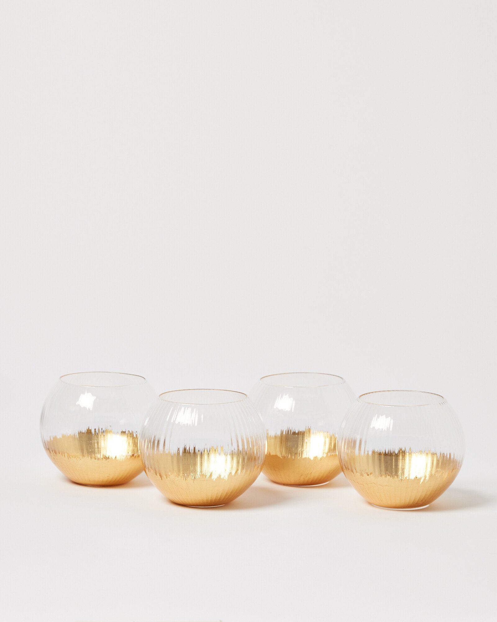 Joli Gold Stemless Gin Glasses Set of Four Oliver Bonas