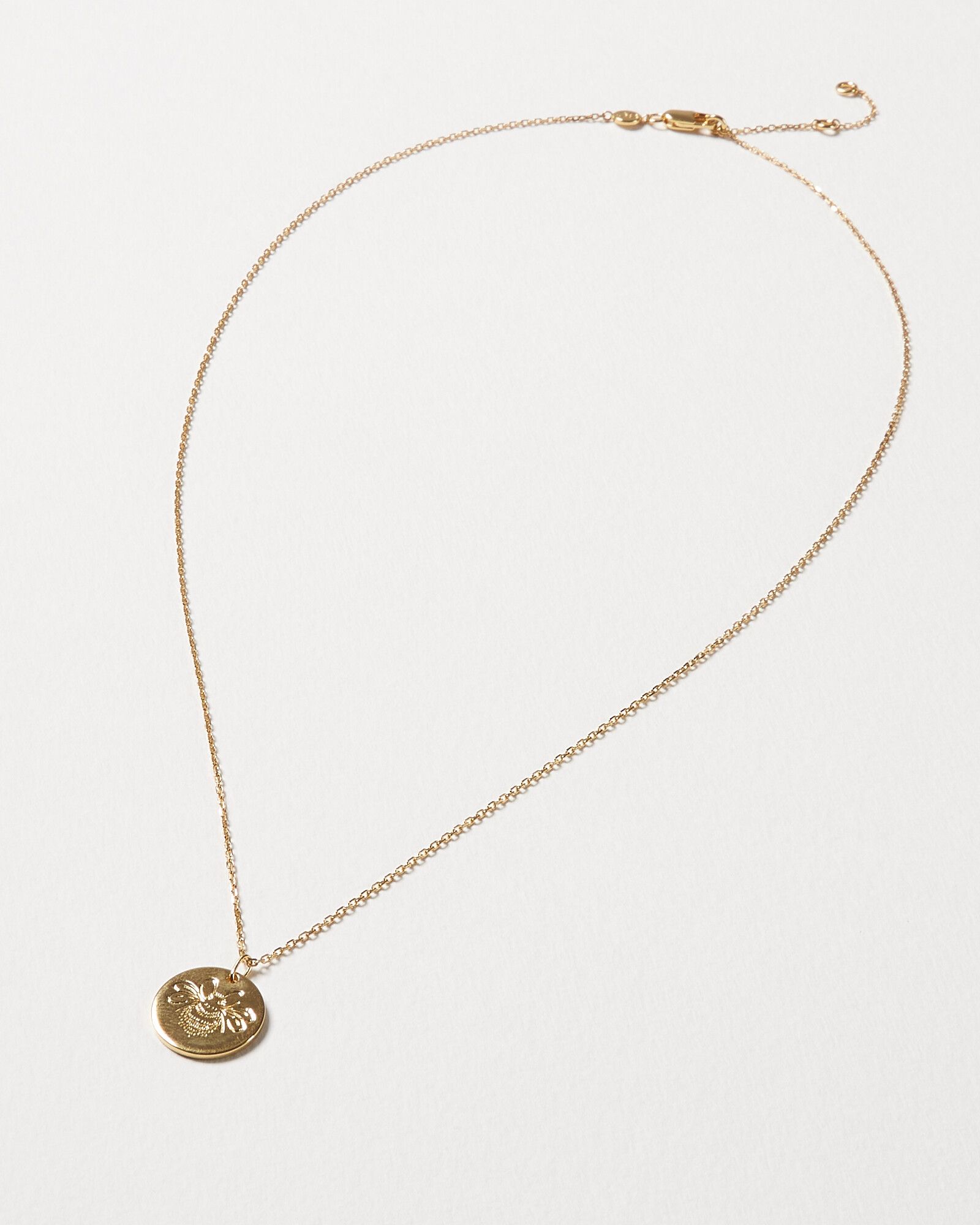 Bee Loved, Bee Kind Engraved Gold Plated Pendant Necklace | Oliver Bonas