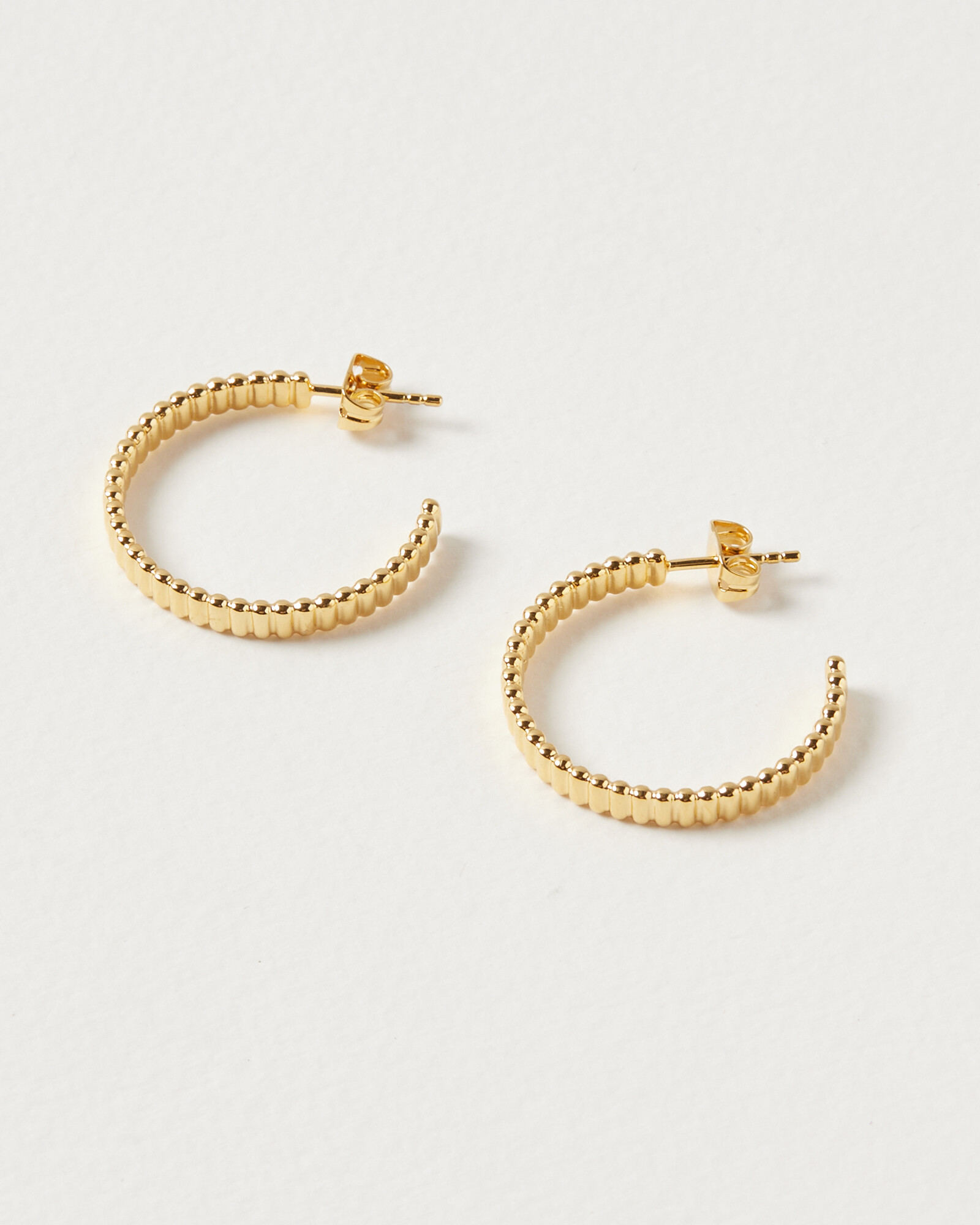 Dusk Line Detail Gold Plated Hoop Earrings Oliver Bonas