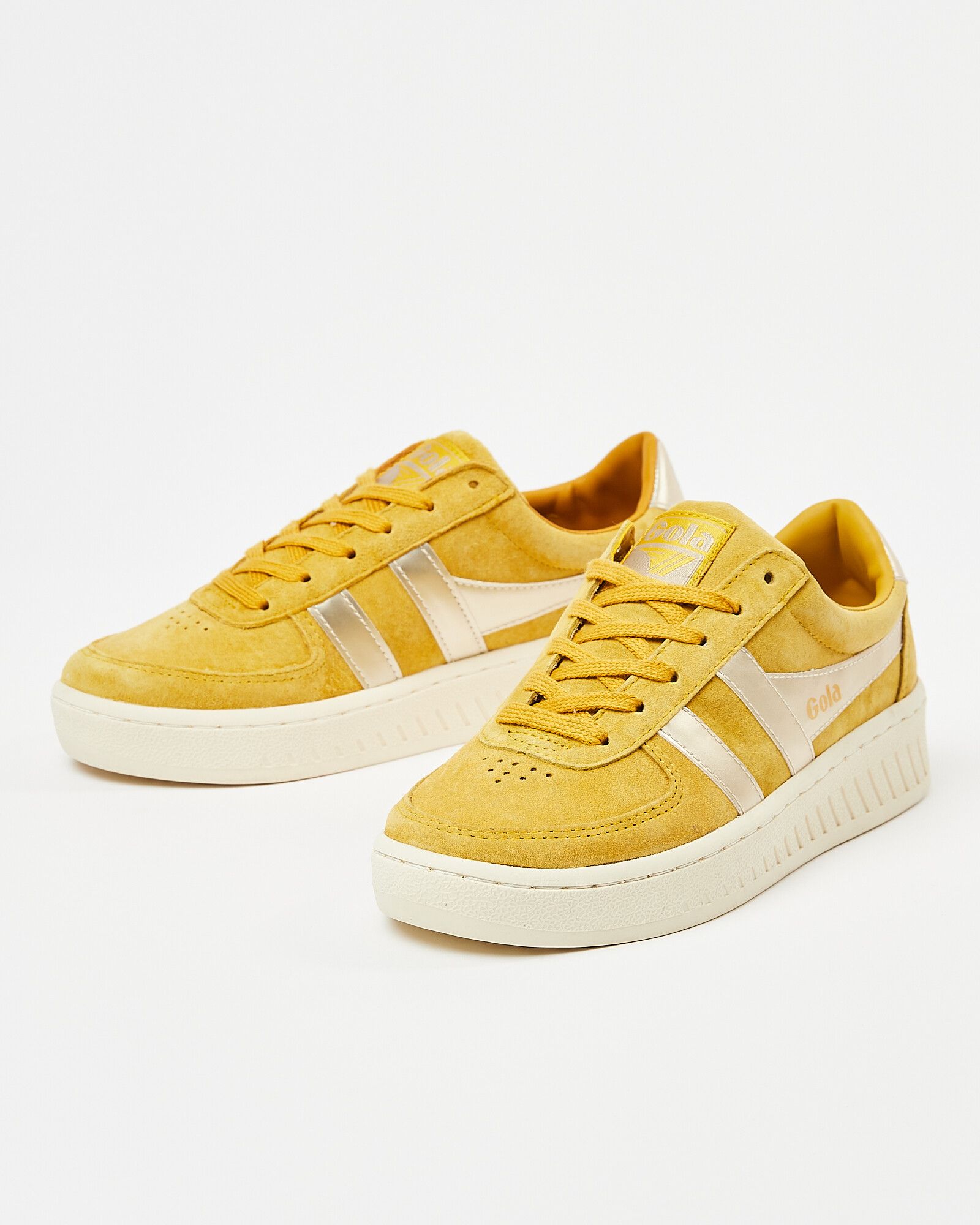 Gola Grandslam Pearl Sunny Yellow Leather Trainers | Oliver Bonas