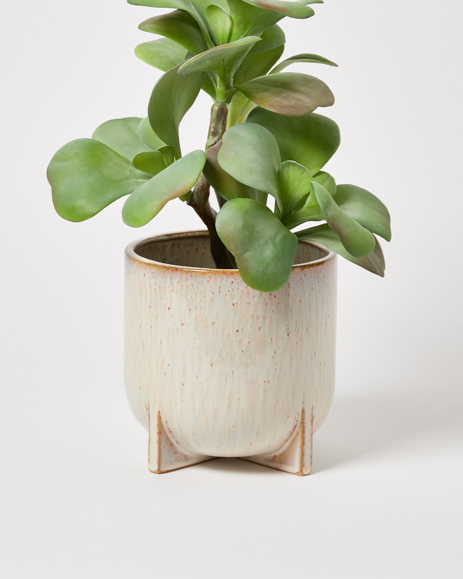 Abuo White Ceramic Footed Plant Pot Large Oliver Bonas