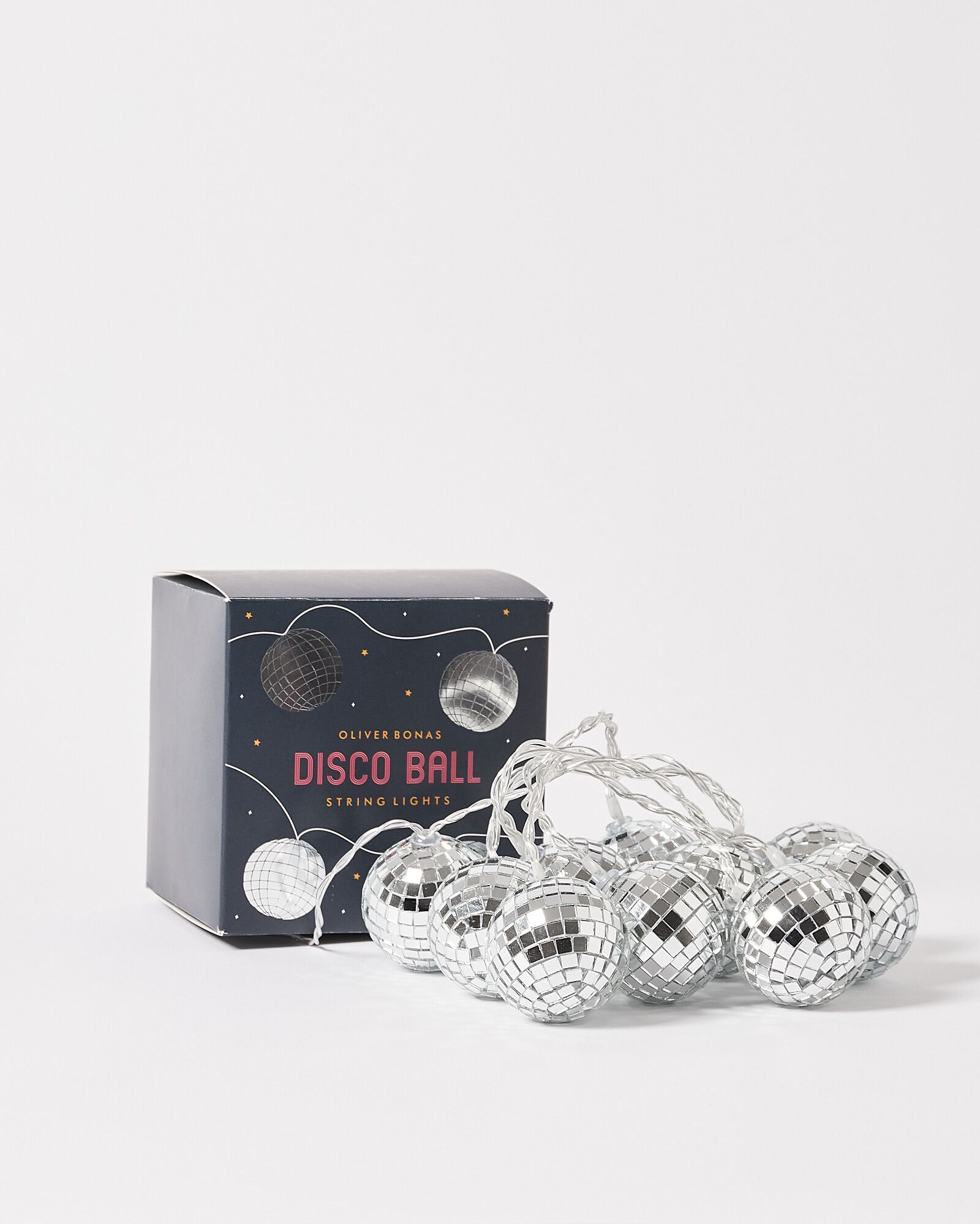 Lorie Glass Disco Ball String Lights | Oliver Bonas