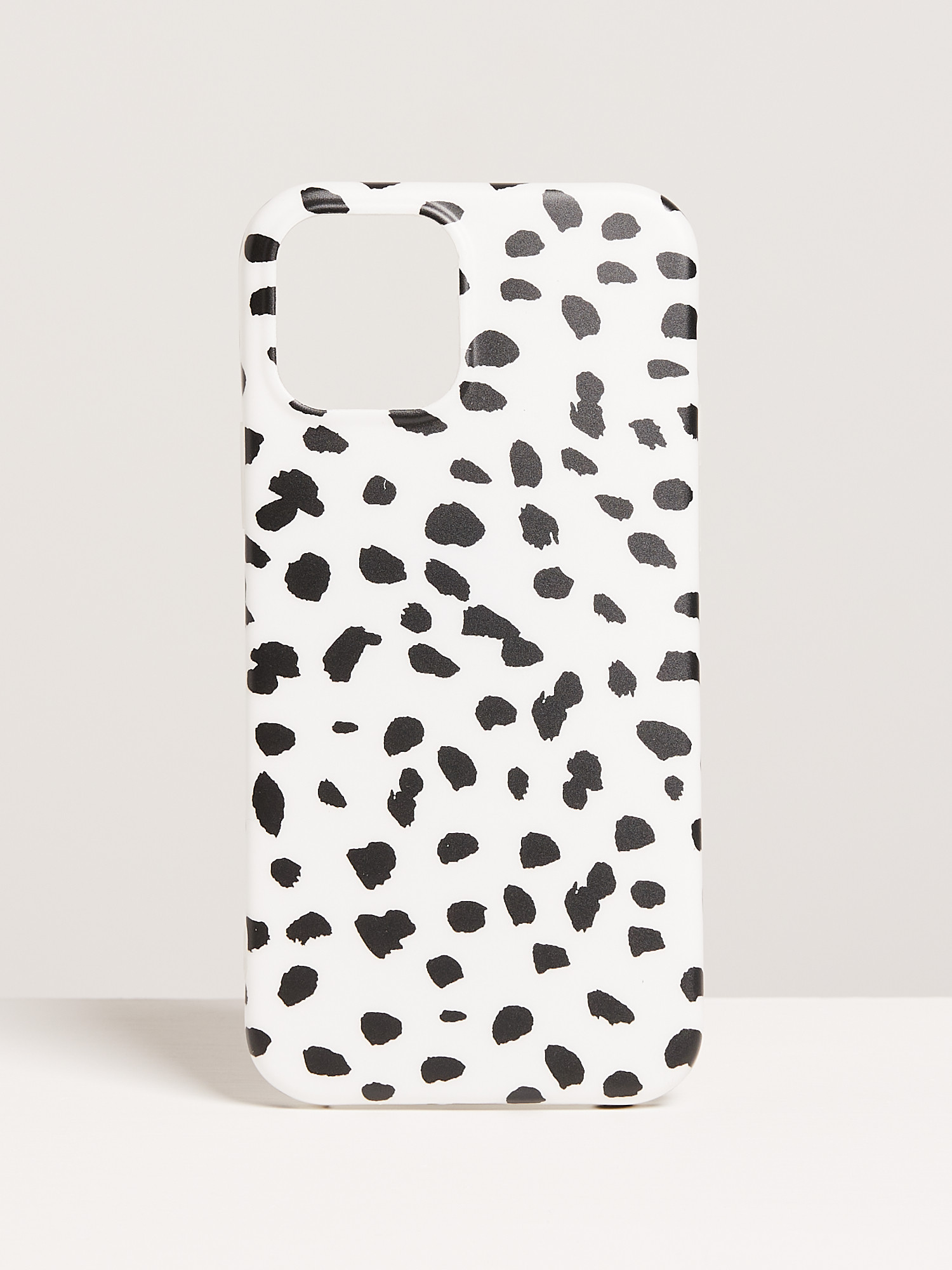 Coconut Lane Monochrome Spot White iPhone 12 Phone Case Oliver Bonas