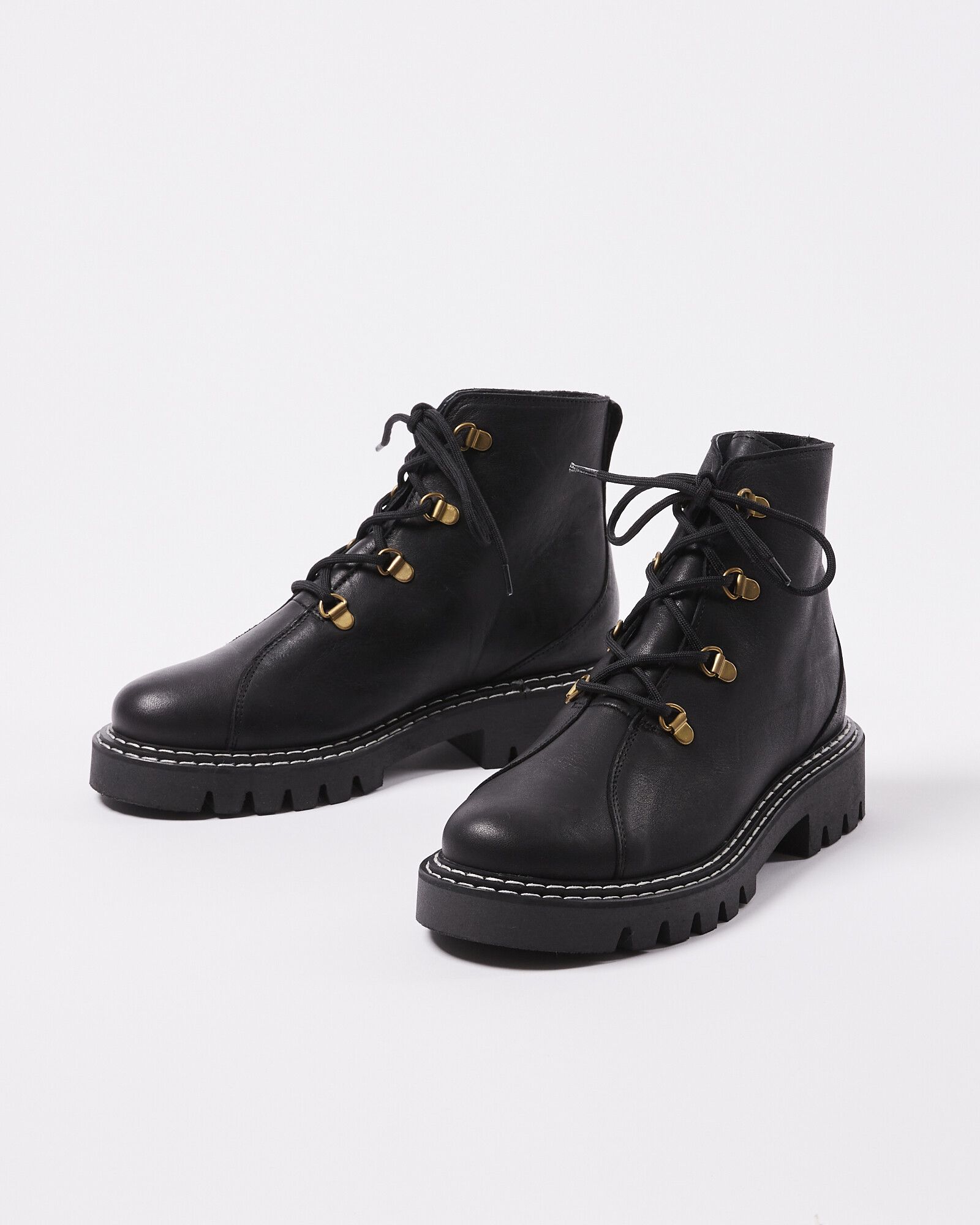 Selected Femme Black Leather Ankle Boots | Oliver Bonas