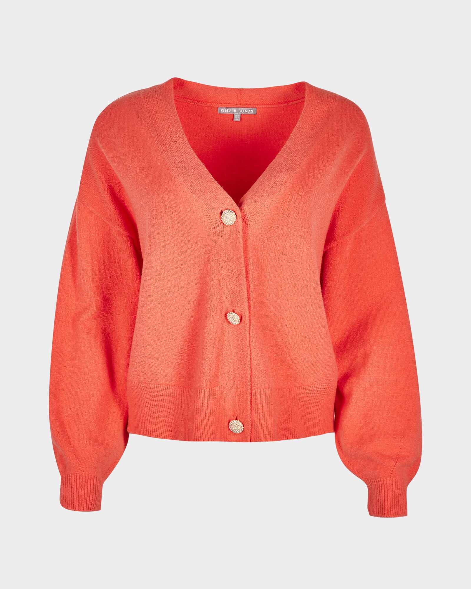 orange button cardigan