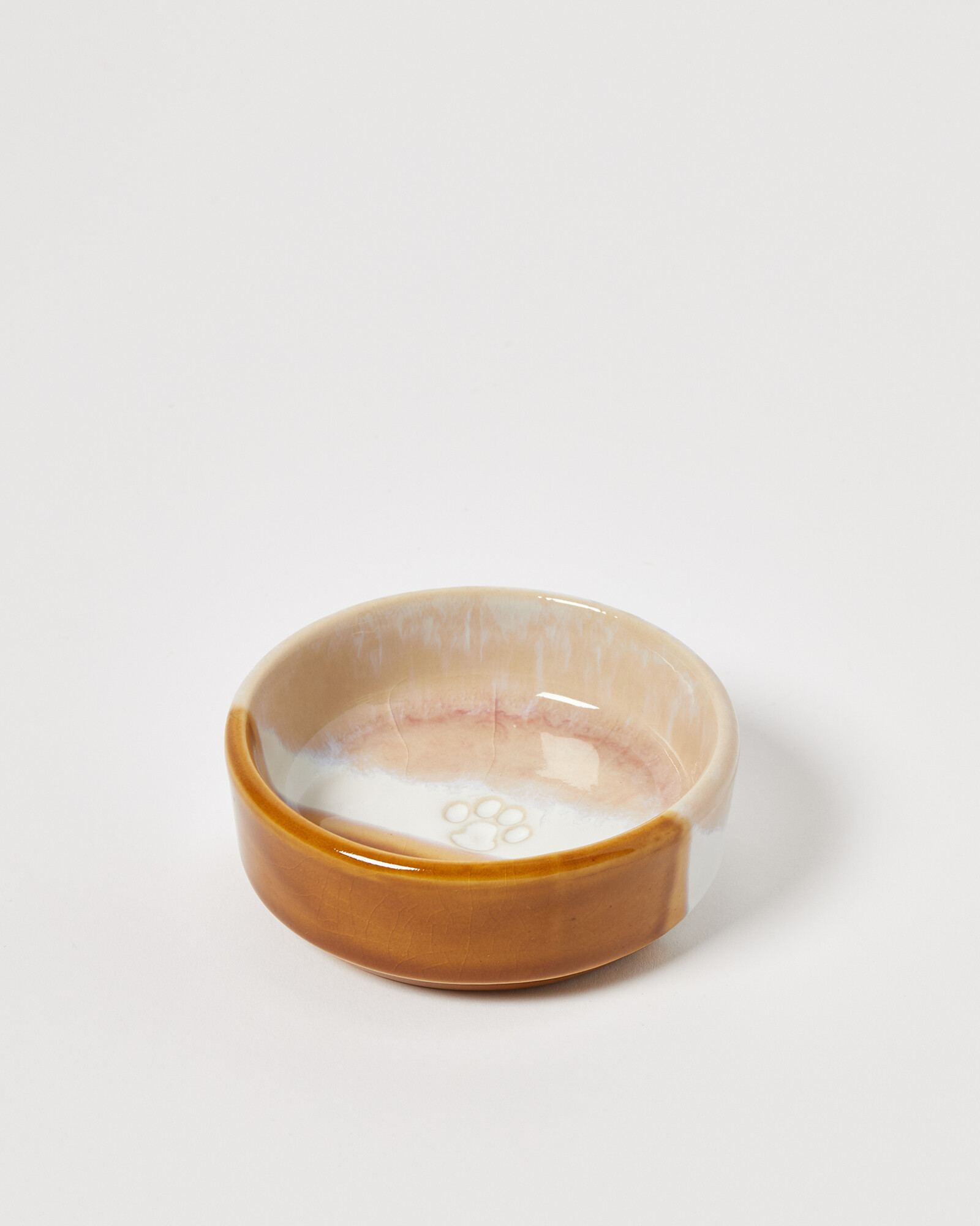 Paw Print Yellow Ceramic Pet Bowl Oliver Bonas