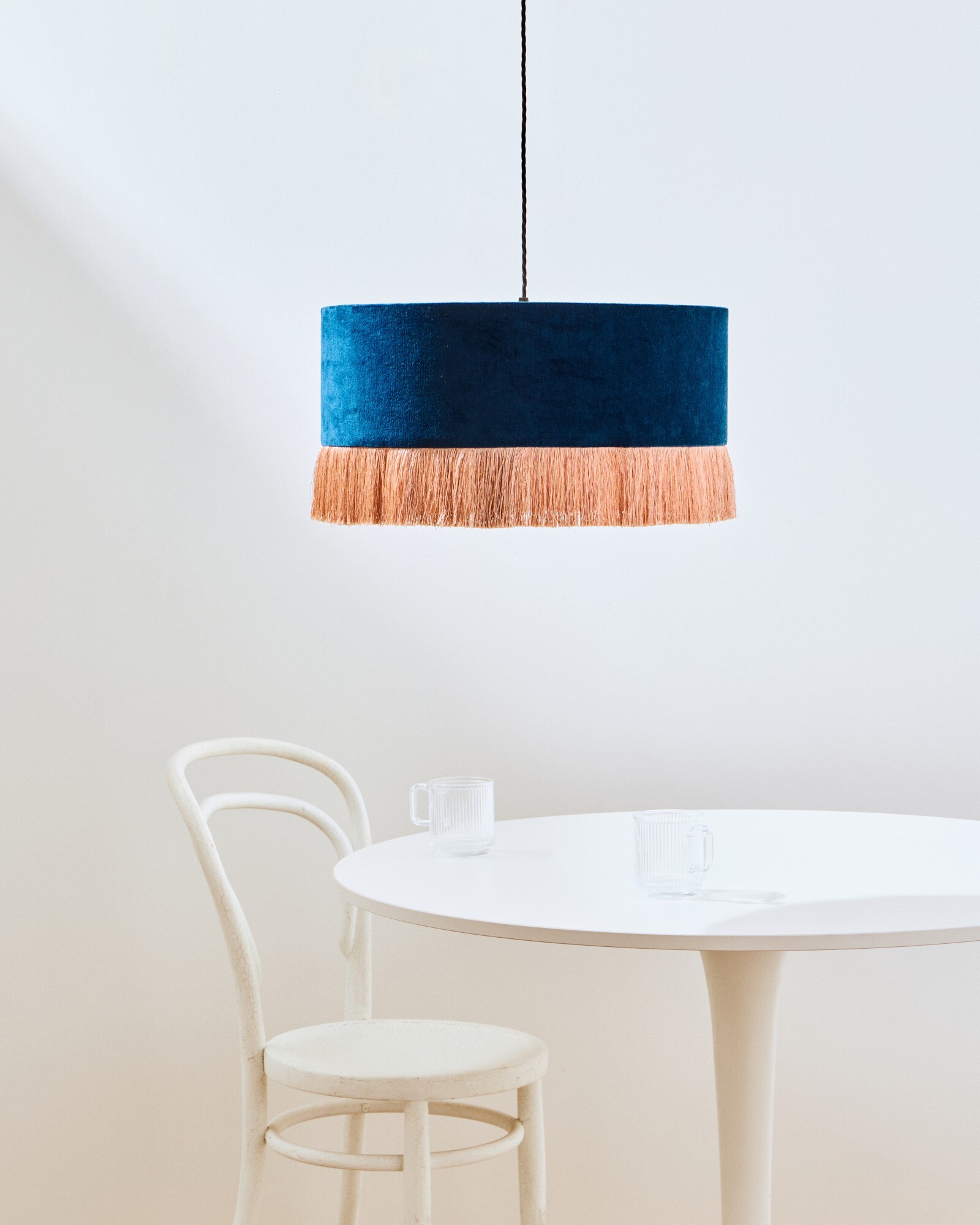 Ero Dark Blue Velvet Pendant Lamp Shade Large