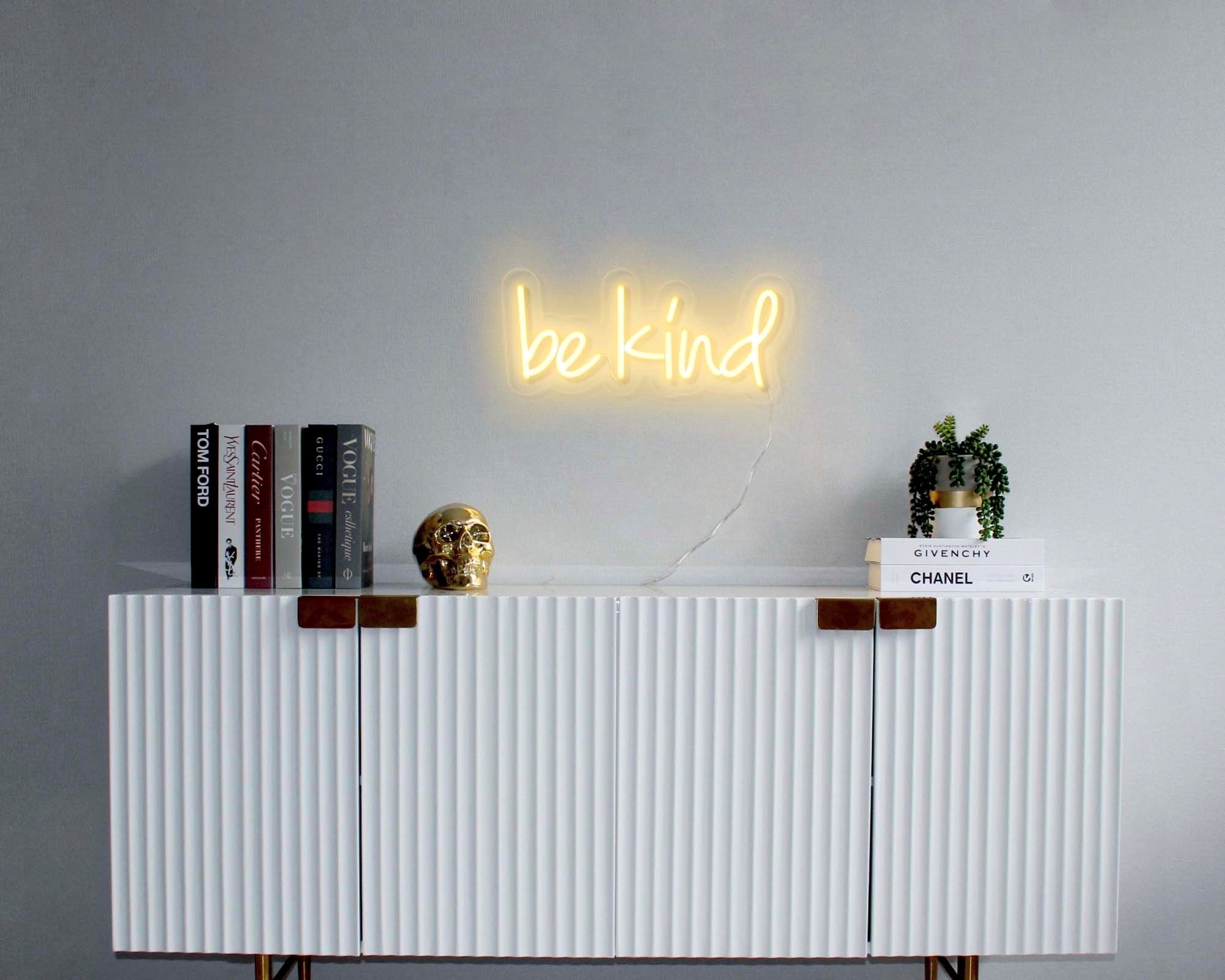 Bag & Bones Be Kind White Neon Sign Oliver Bonas