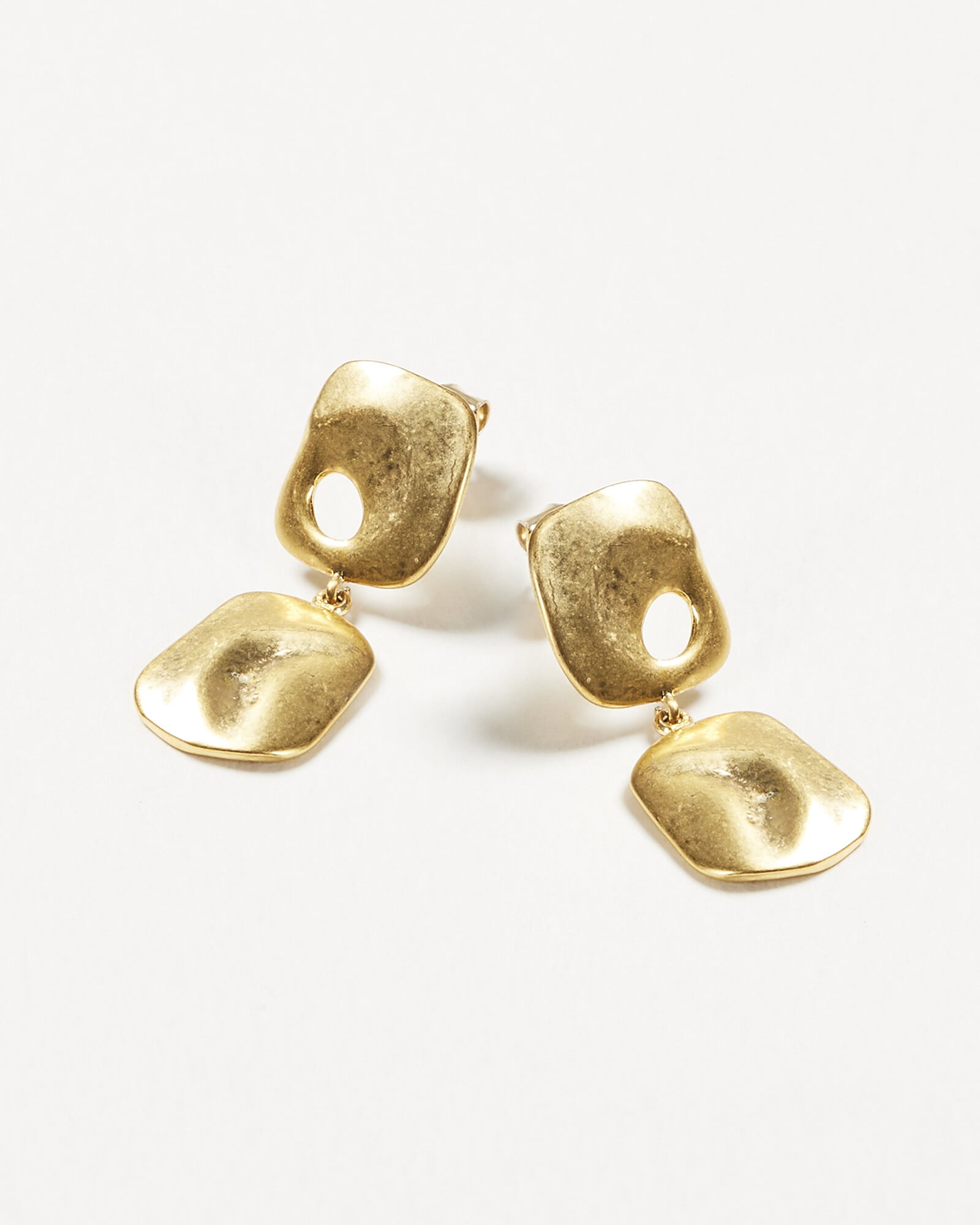 Henriette Square Double Drop Earrings 