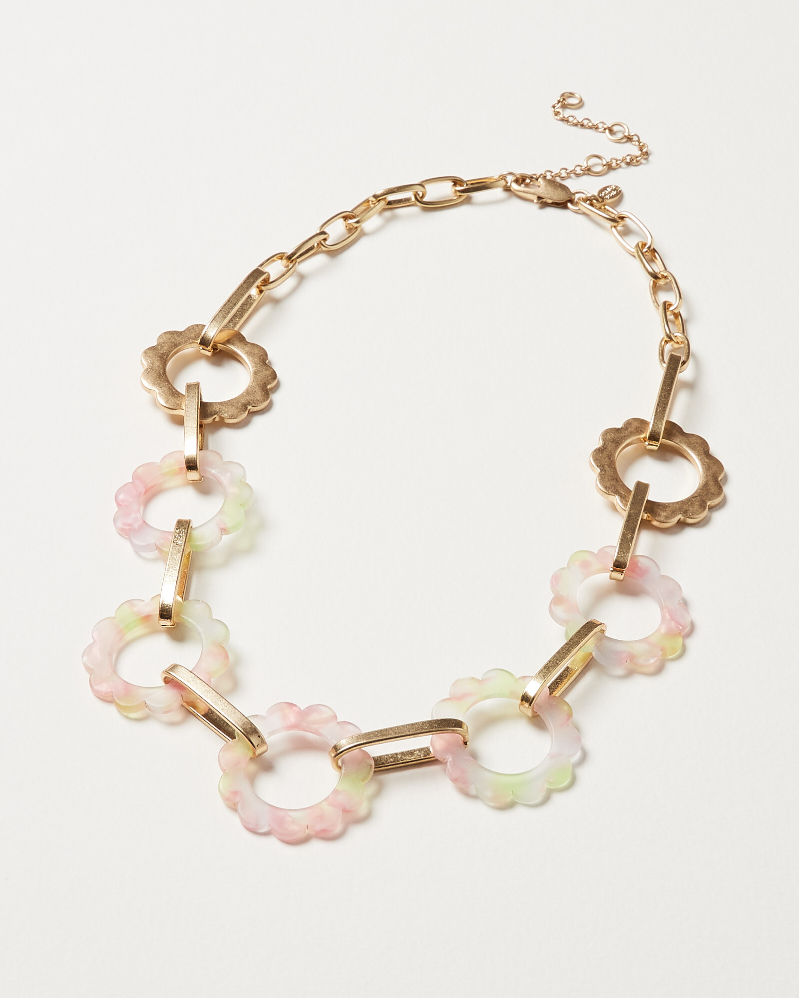 Glittering Resin Link Collar Necklace main image 0
