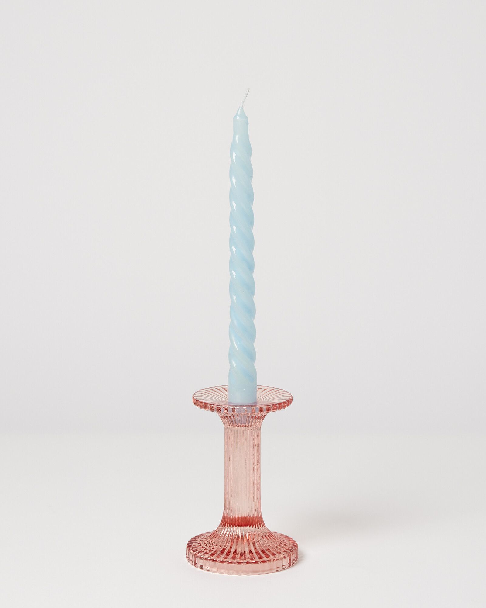 Kyto Pink Glass Candlestick Holder Small | Oliver Bonas