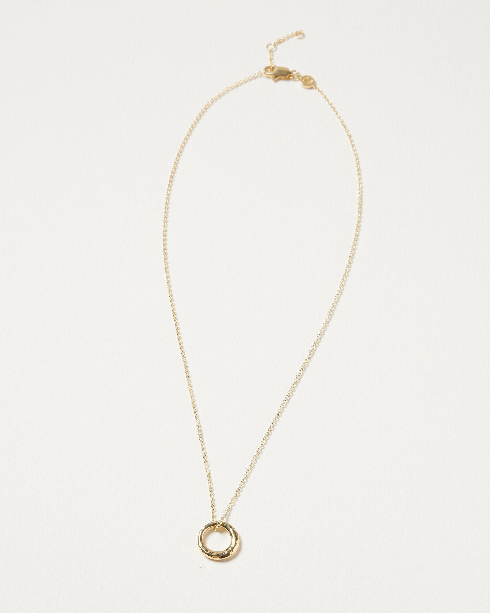 Sasha Textured Ring Gold Plated Pendant Necklace | Oliver Bonas