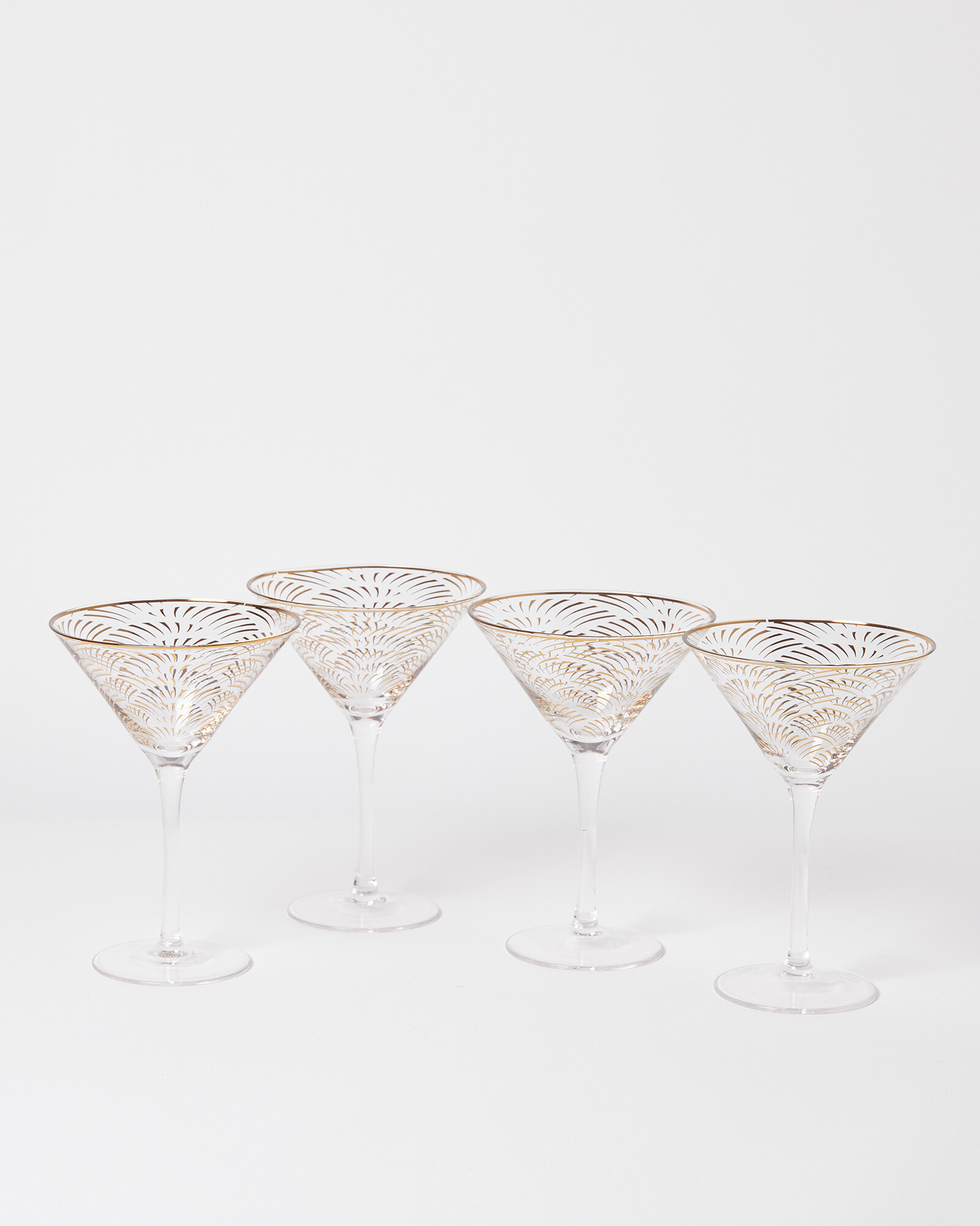 Ariele Gold Martini Cocktail Glasses Set of Four Oliver Bonas