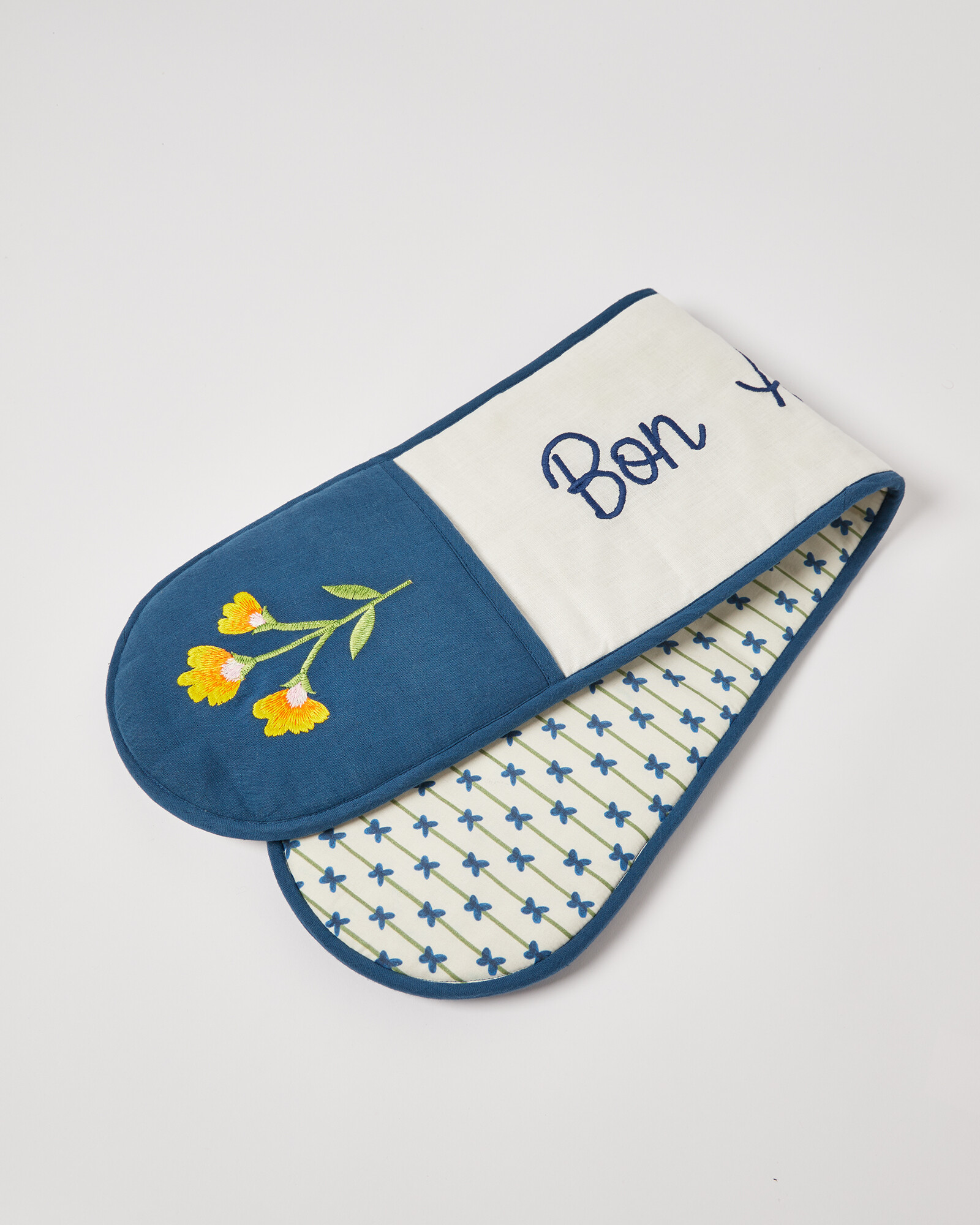 Bon Appetit Blue Double Oven Glove Oliver Bonas