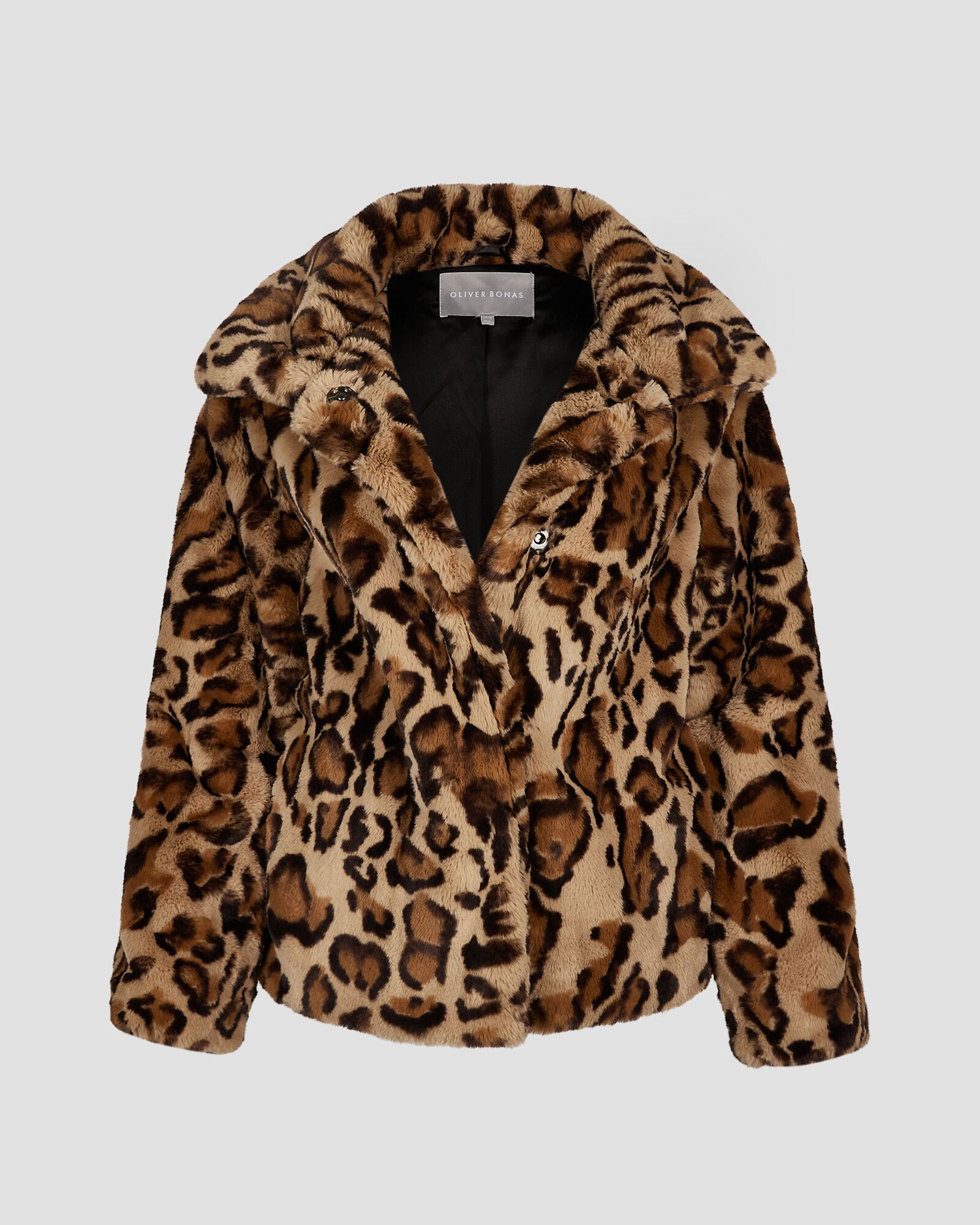 Animal Print Faux Fur Brown Jacket | Oliver Bonas