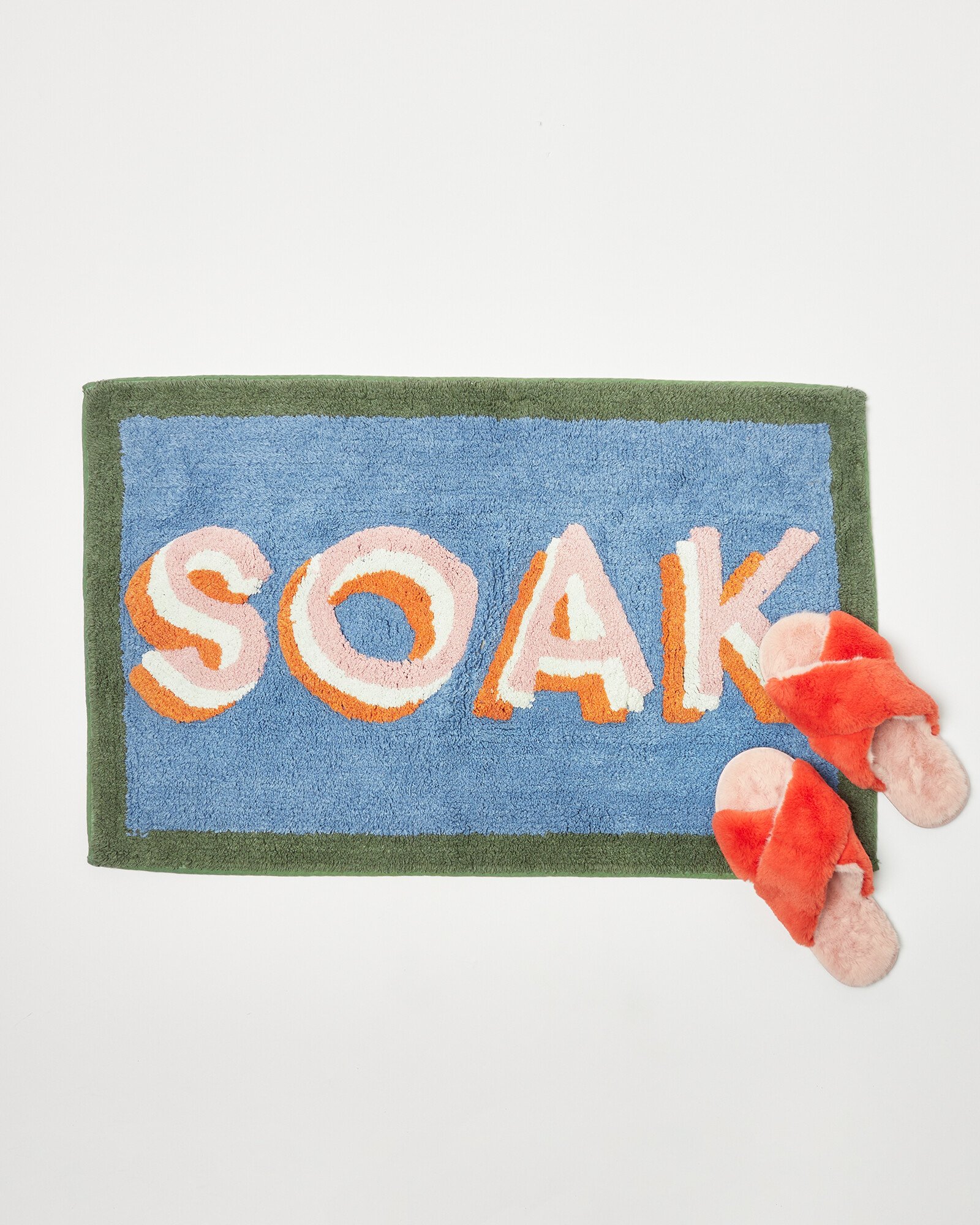 Soak Blue Bath Mat Medium Oliver Bonas