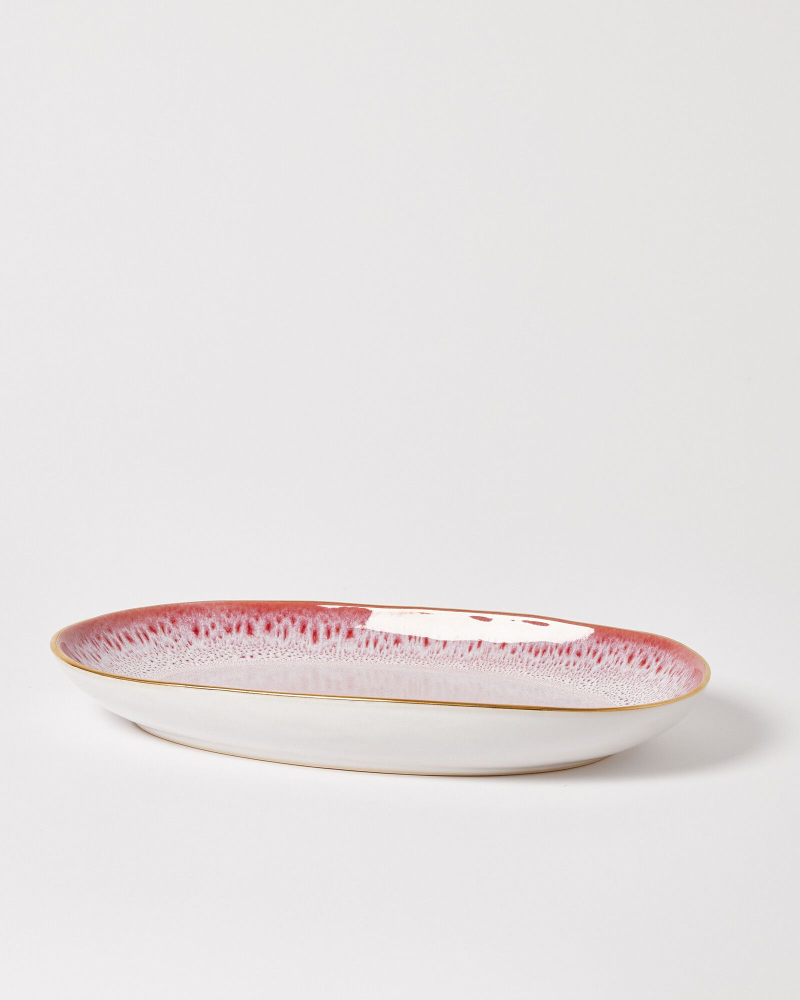 Edo Pink & Gold Ceramic Serving Platter | Oliver Bonas
