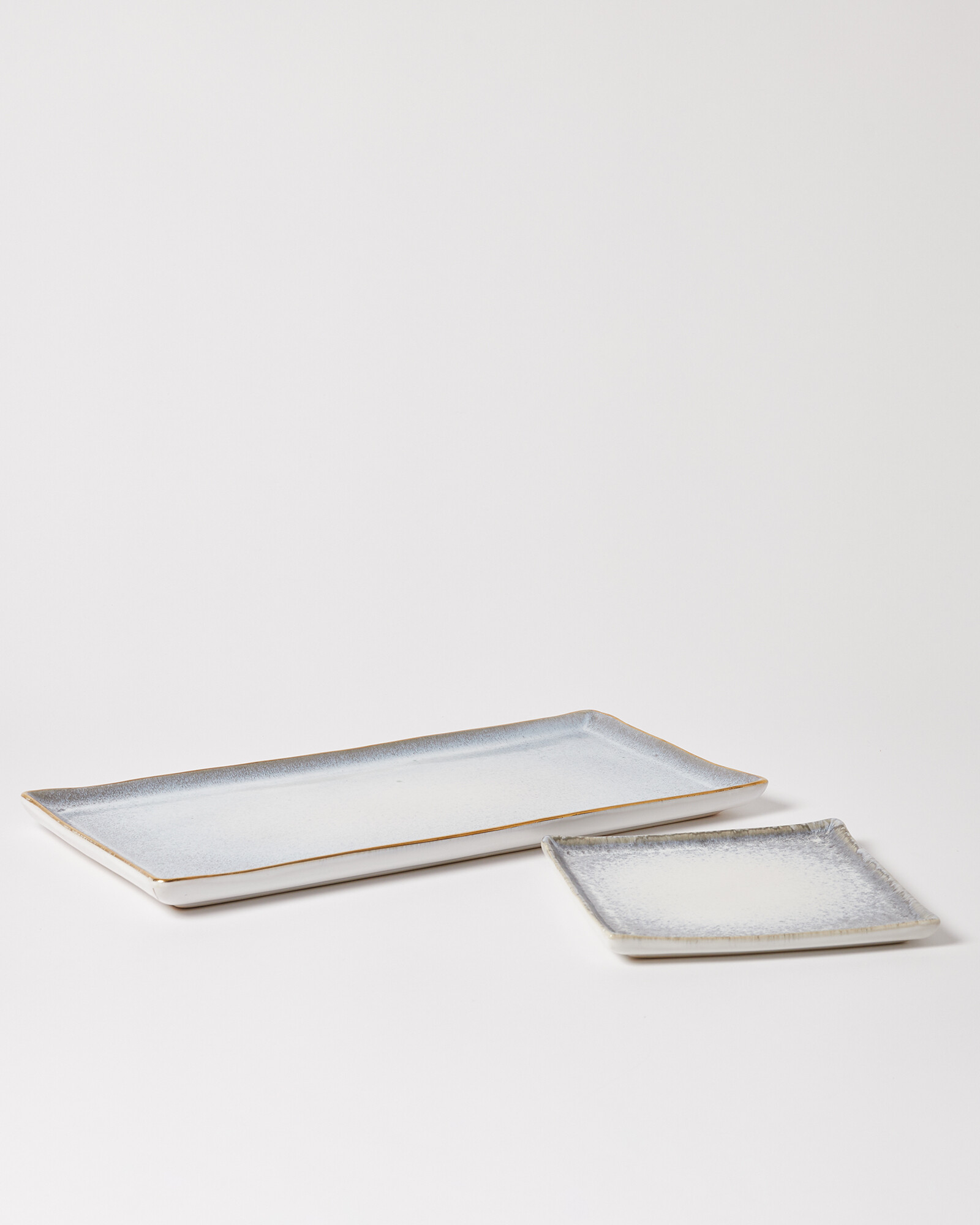 Tuya Blue Ceramic Serving Platters Set of Two Oliver Bonas