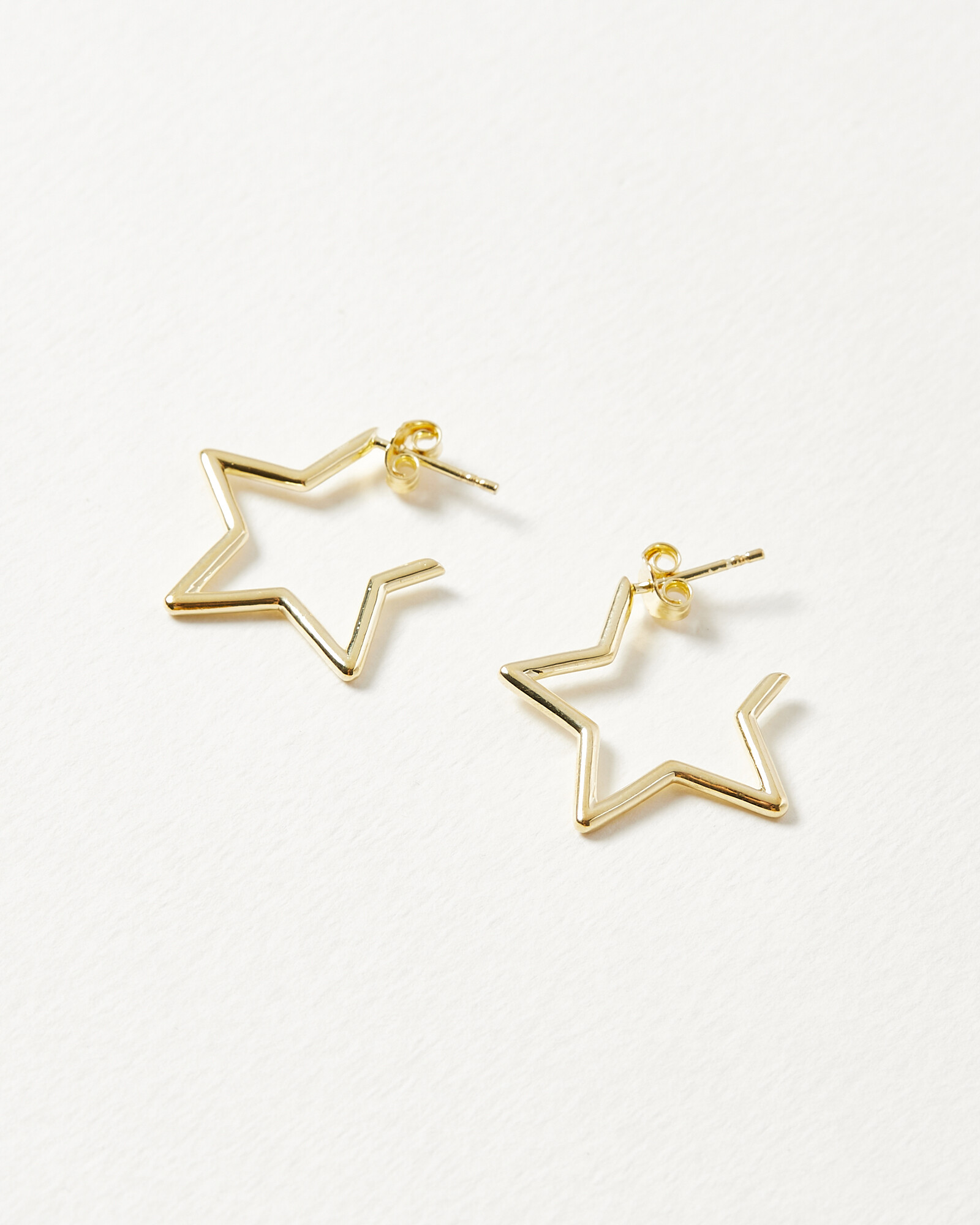 Star Outline Hoop Earrings Medium | Oliver Bonas