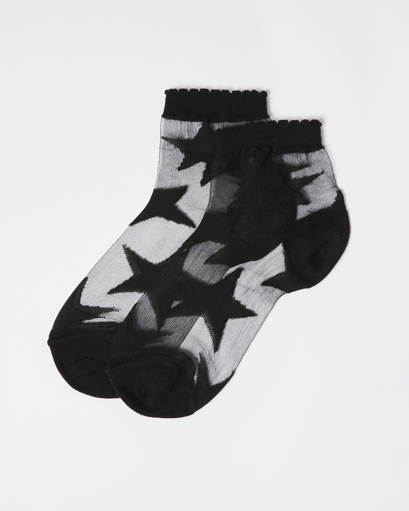 Star Sheer Black Ankle Socks Oliver Bonas