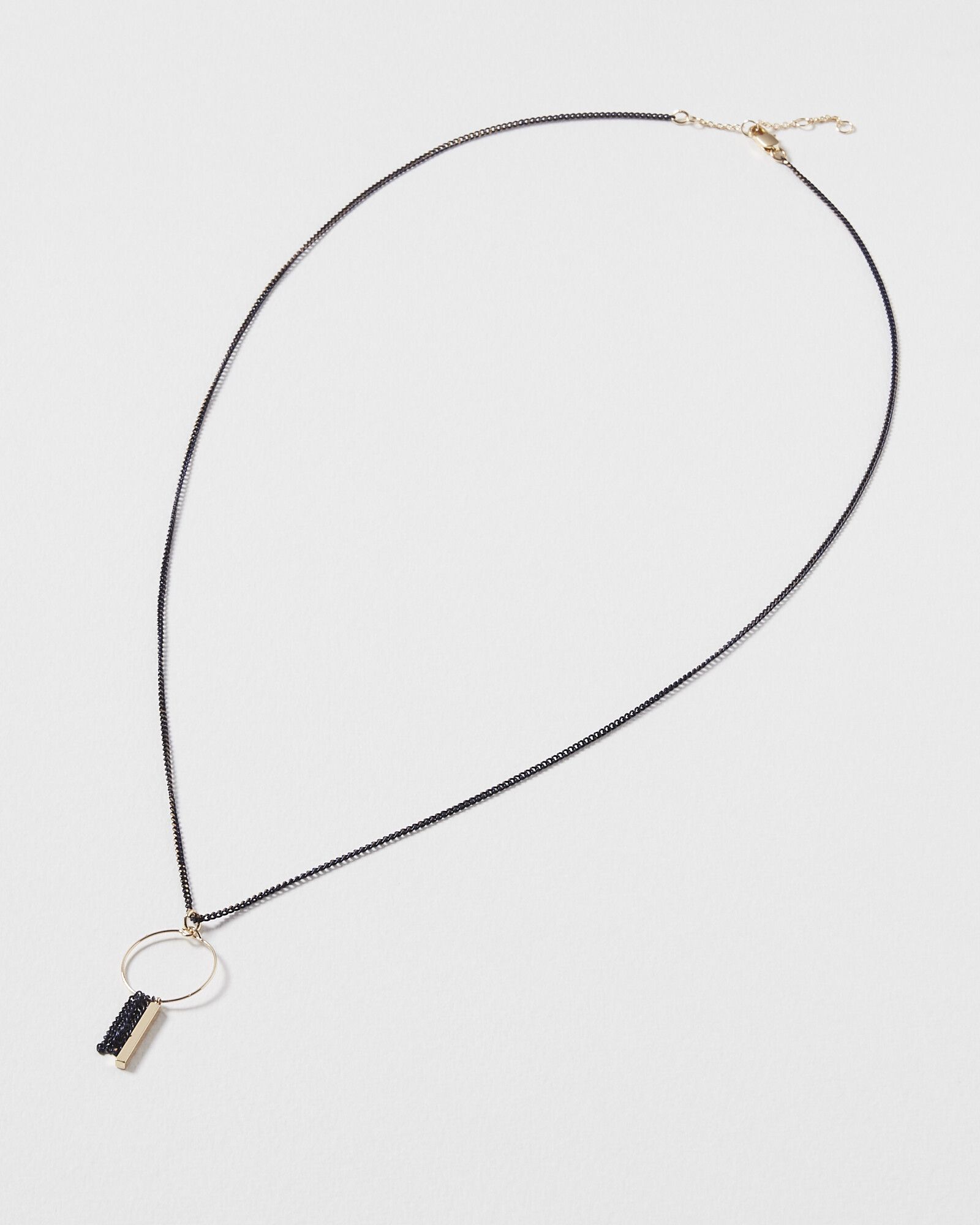 Osiris Loop & Navy Blue Hanging Chains Pendant Necklace | Oliver Bonas