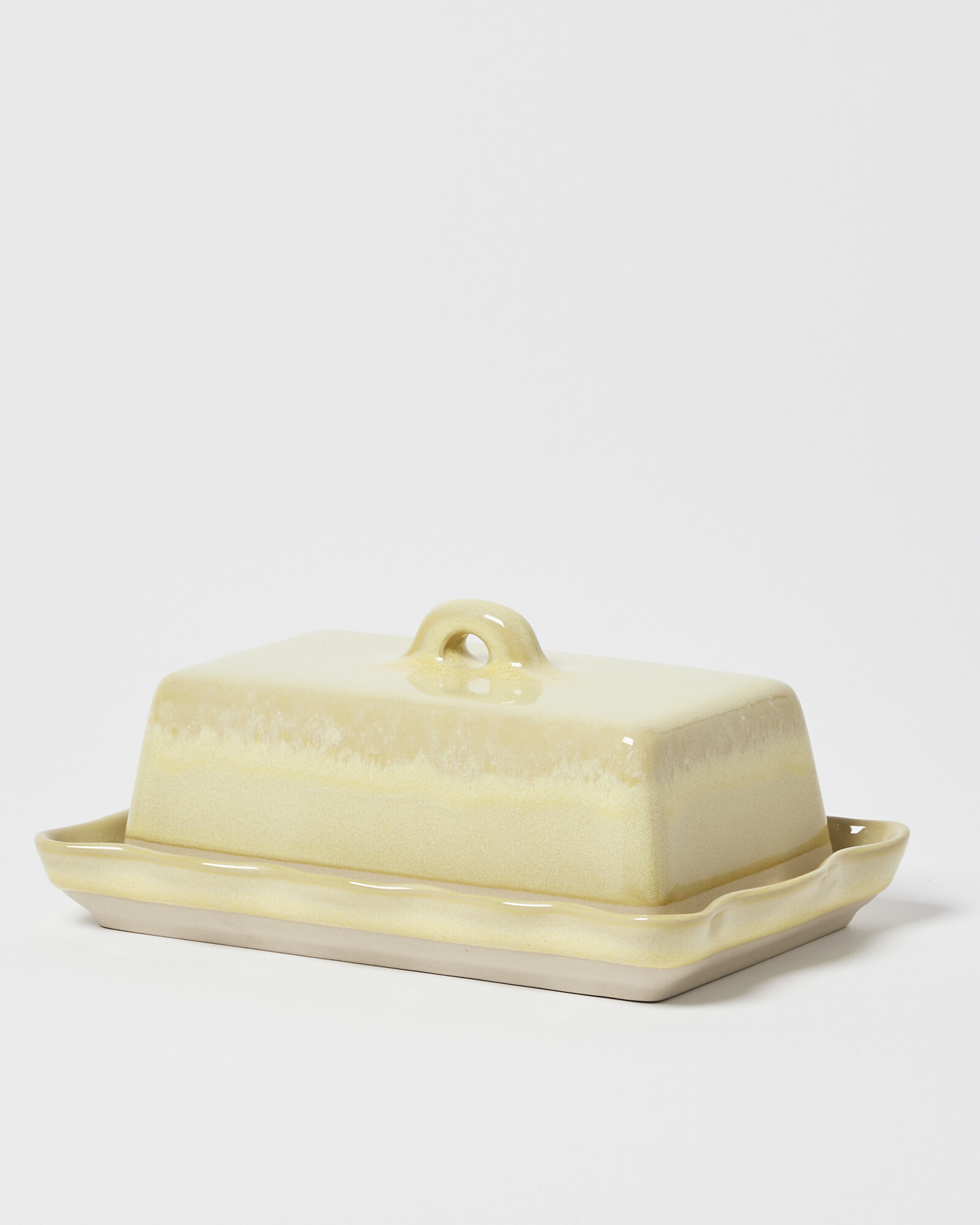 Bete Yellow Ceramic Butter Dish Oliver Bonas
