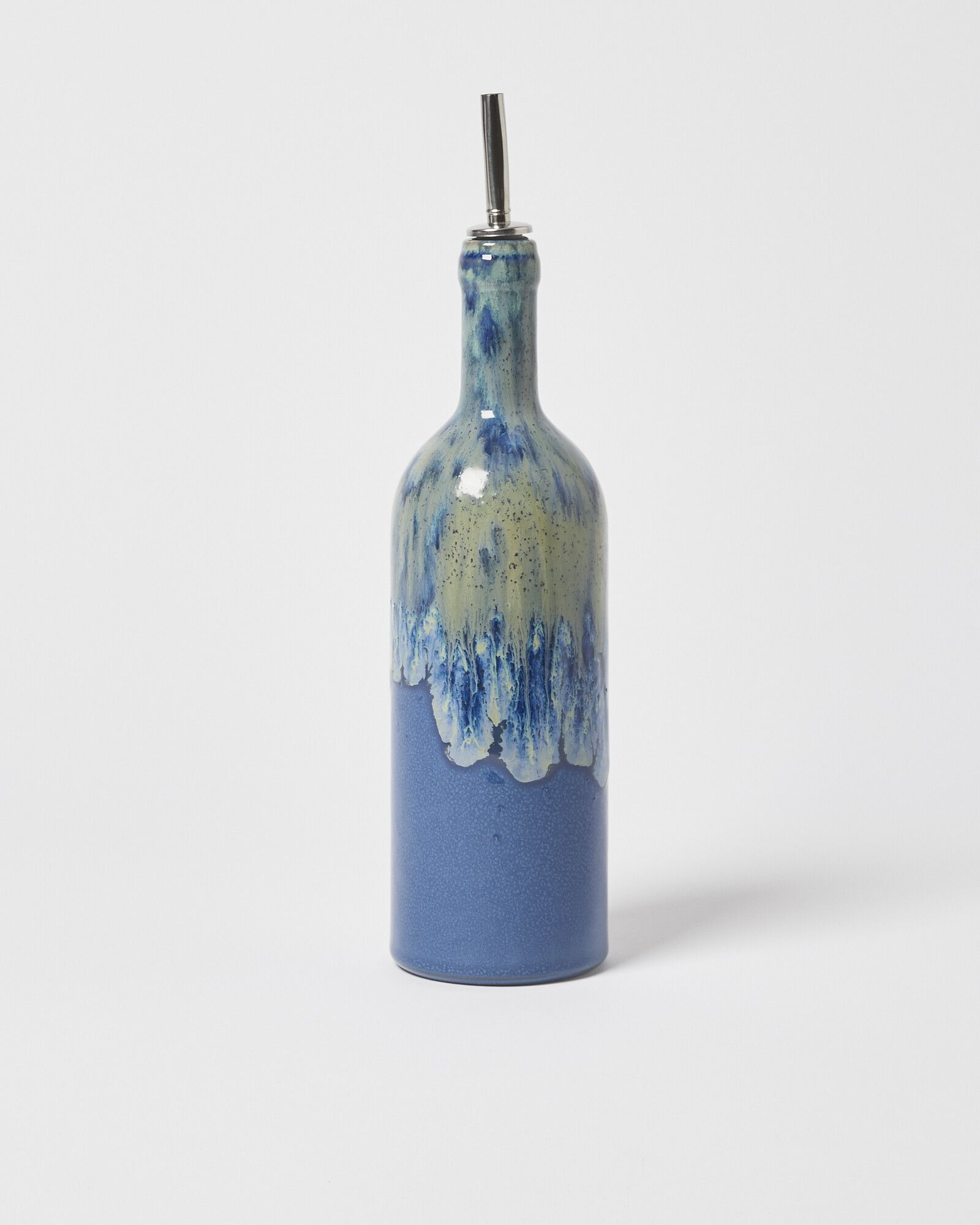 Bete Blue Ceramic Oil Bottle | Oliver Bonas
