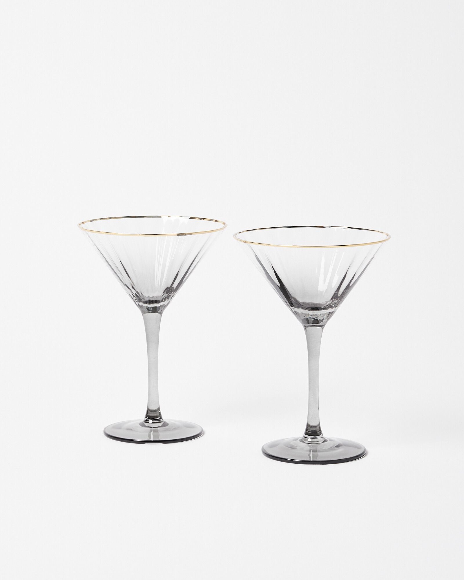 Claro Grey Martini Glasses Set of Two | Oliver Bonas